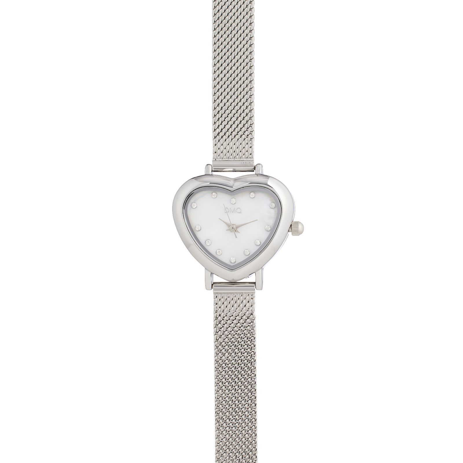 Diamonique 0.6ct tw Mother of Pearl Heart Dial Watch