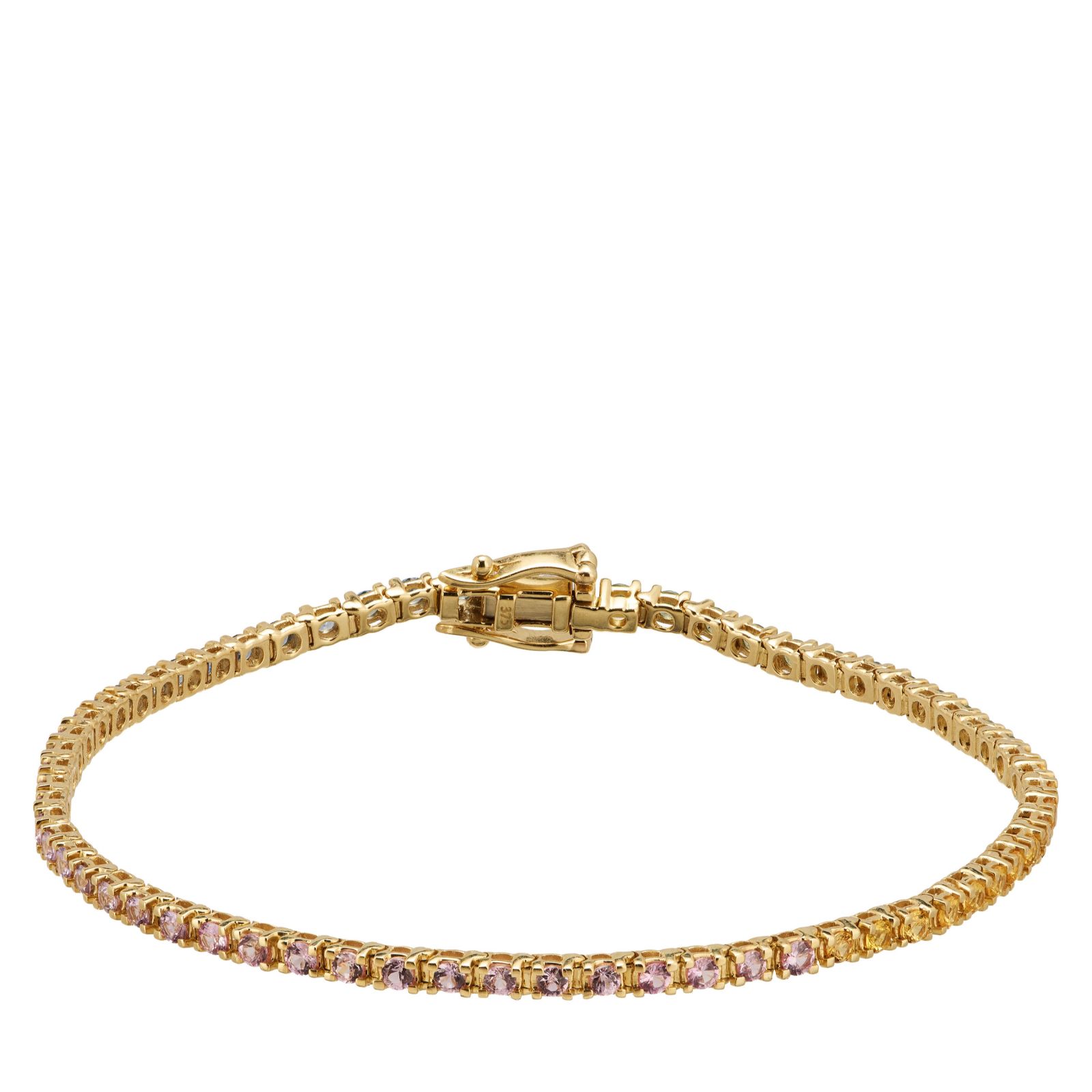 2.25ct Multi Sapphire Tennis 19cm Bracelet 9ct Gold