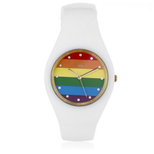 Diamonique Pride 0.12ct Silicone Watch Supporting Switchboard LGBT+ Helpline - 348114