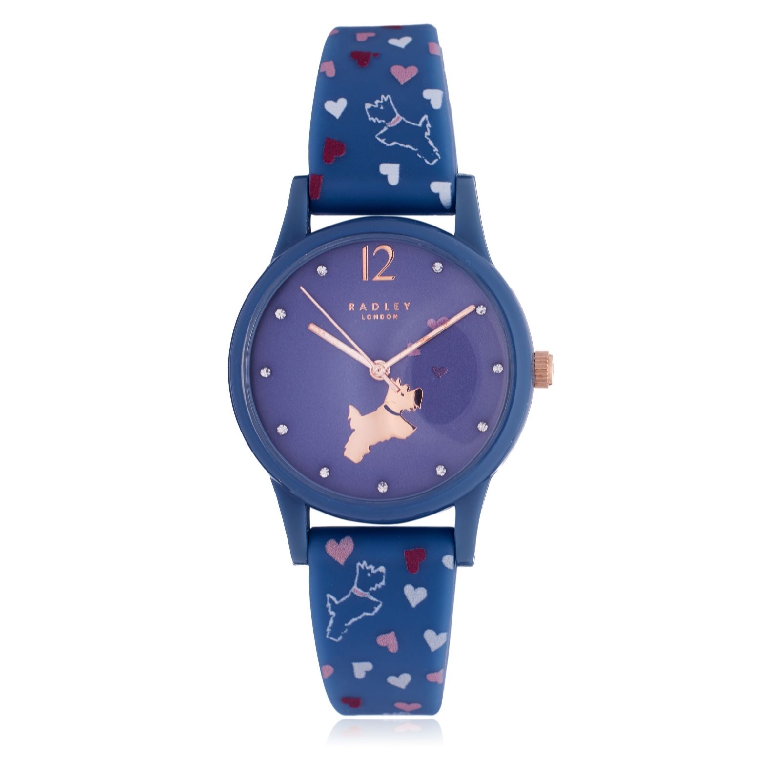 Radley London 34mm Heart Print Silicone Strap Watch