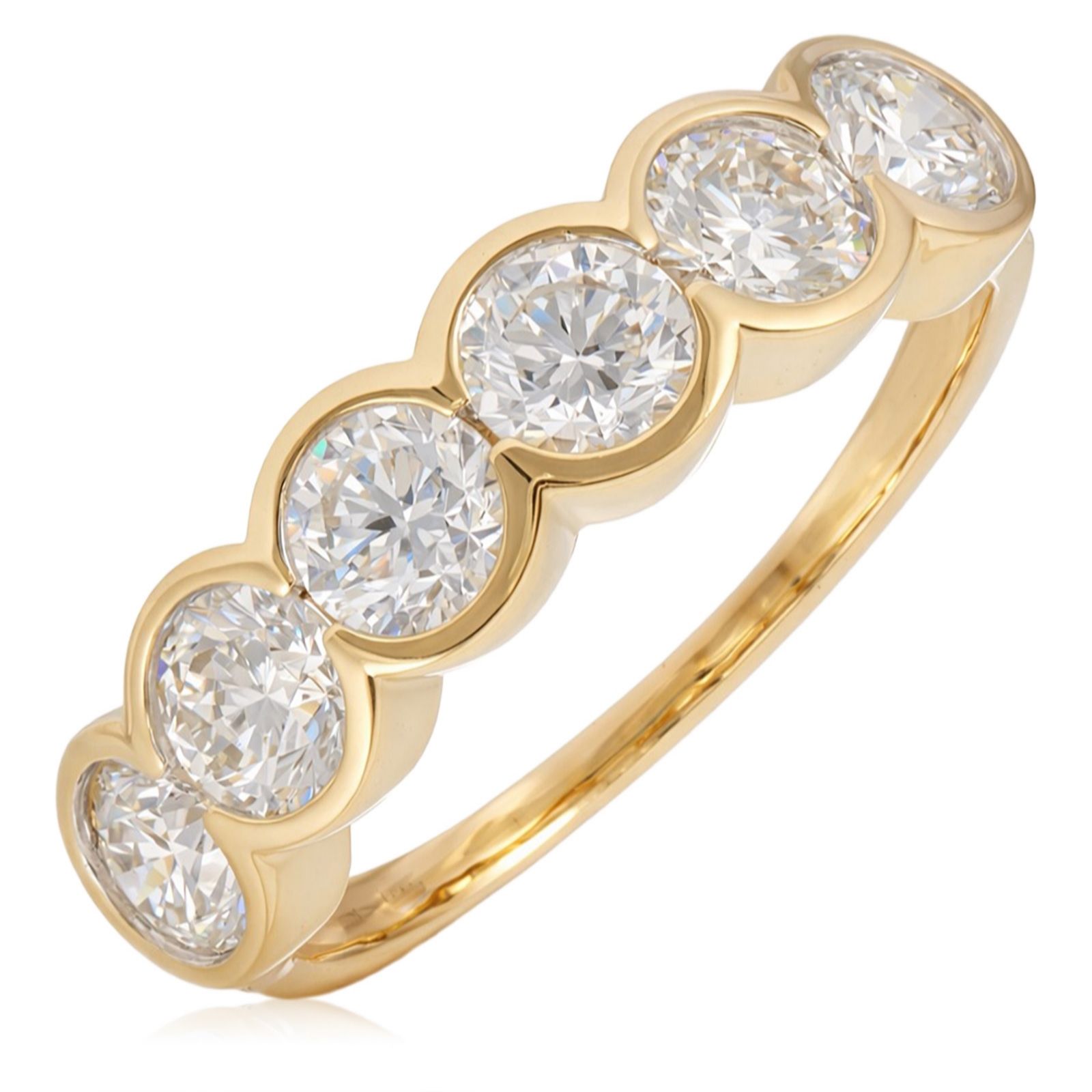Fire Light 1.5ct Lab Grown Diamond Bezel Set Eternity Ring 9ct Gold