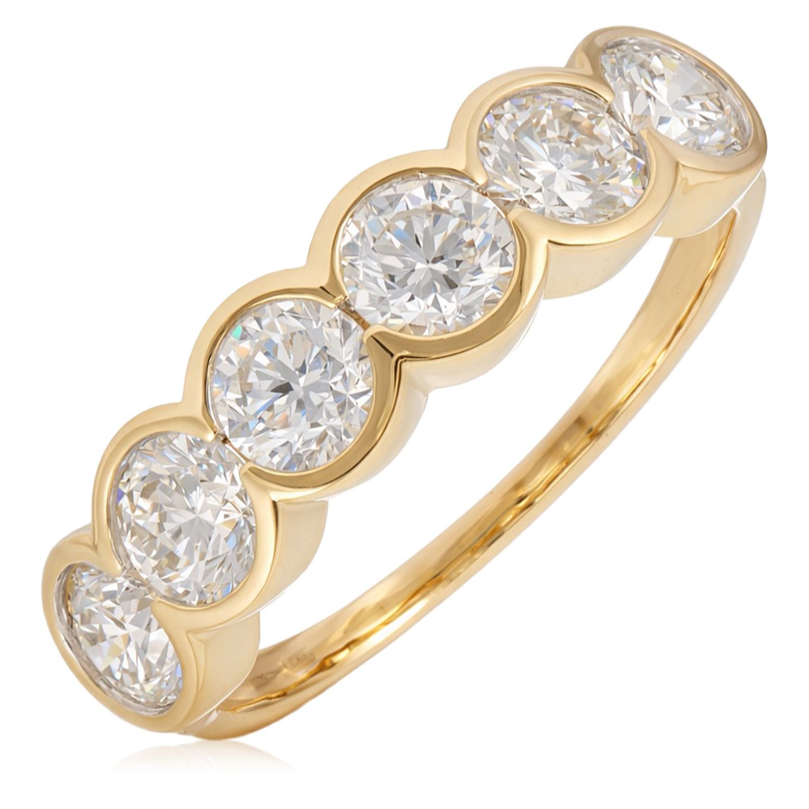 Fire Light 1.5ct Lab Grown Diamond Bezel Set Eternity Ring 9ct Gold