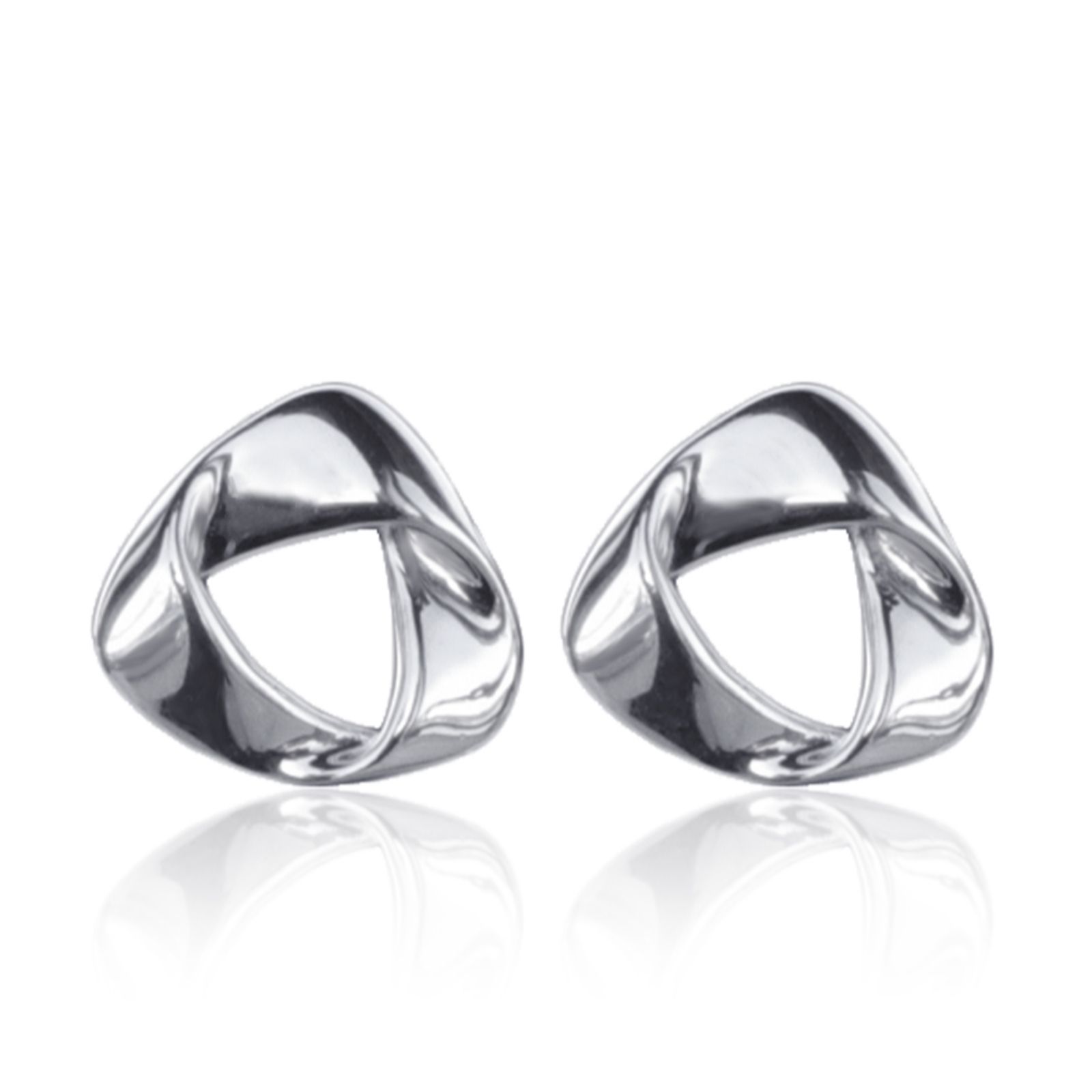 Nina B Silver Folded Stud Earrings Sterling Silver