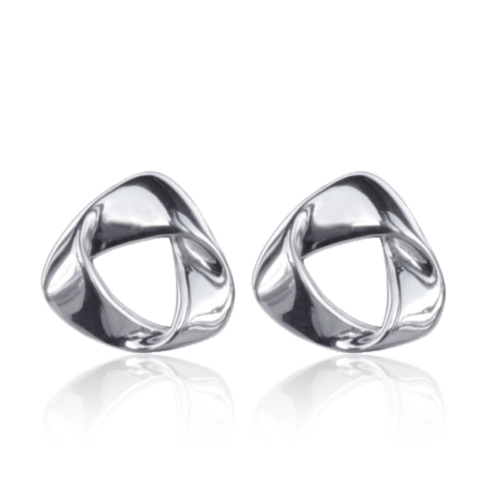Nina B Silver Folded Stud Earrings Sterling Silver