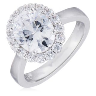 Diamonique Edit 3.4ct tw Oval Cluster Ring