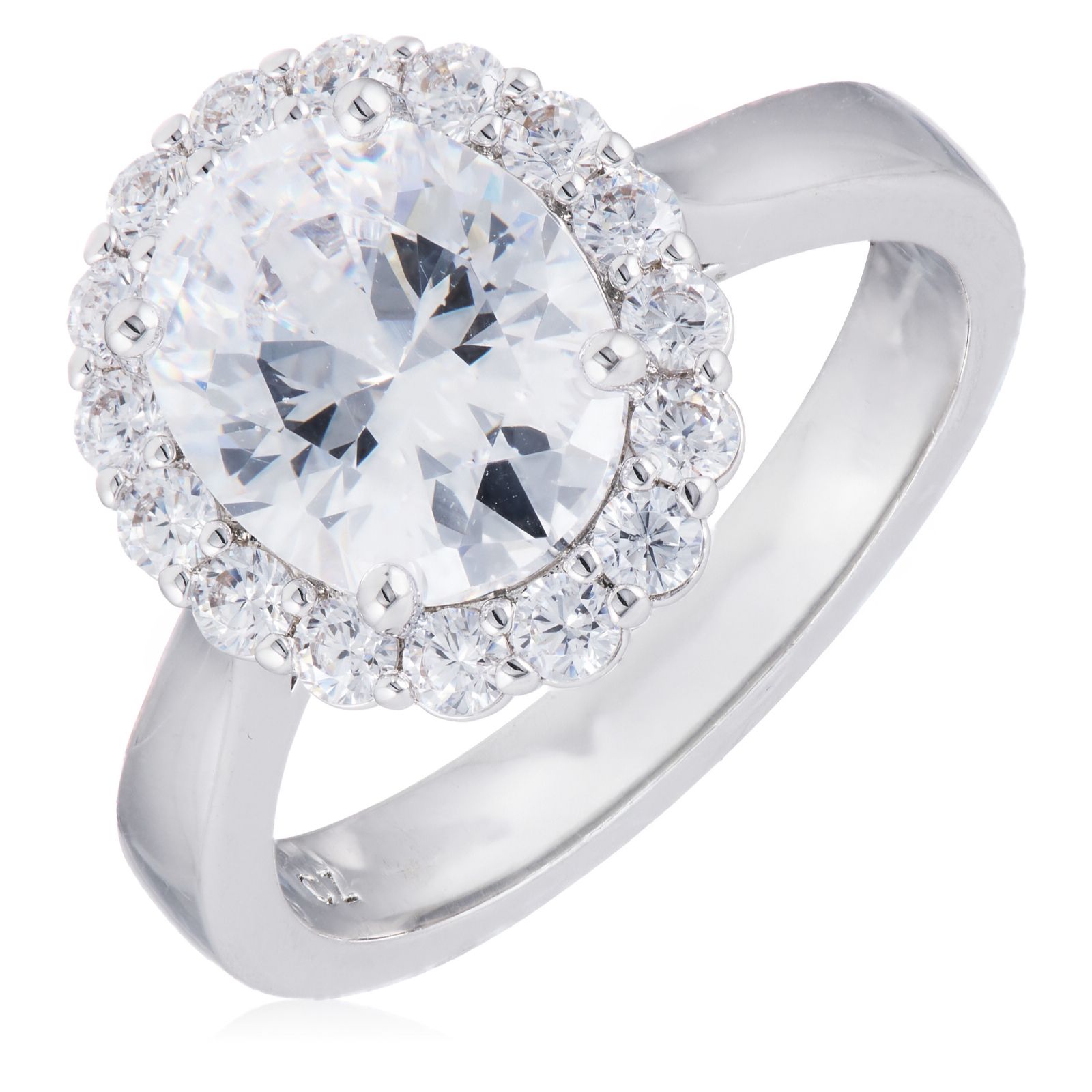 Diamonique Edit 3.4ct tw Oval Cluster Ring