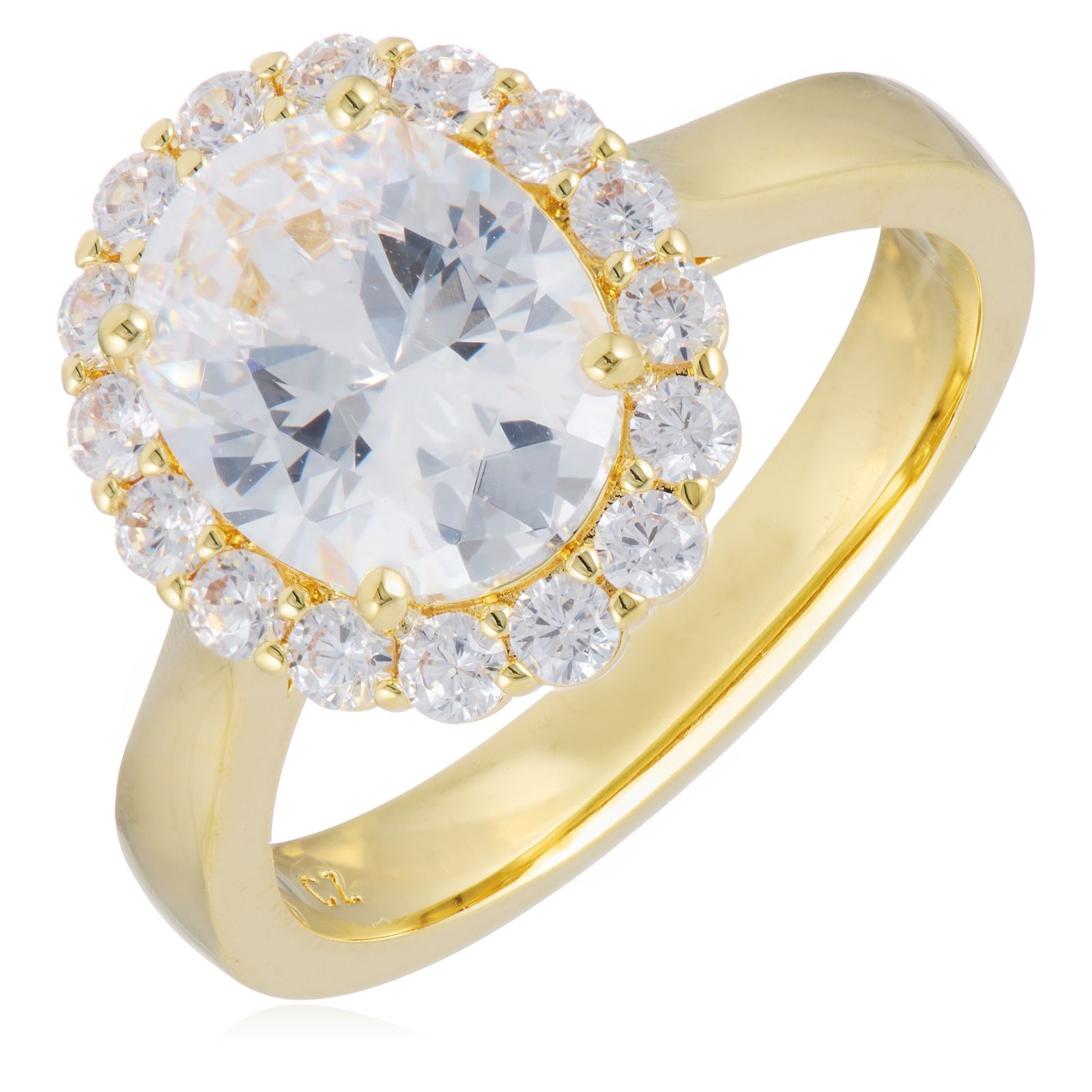Diamonique Edit 3.4ct tw Oval Cluster Ring