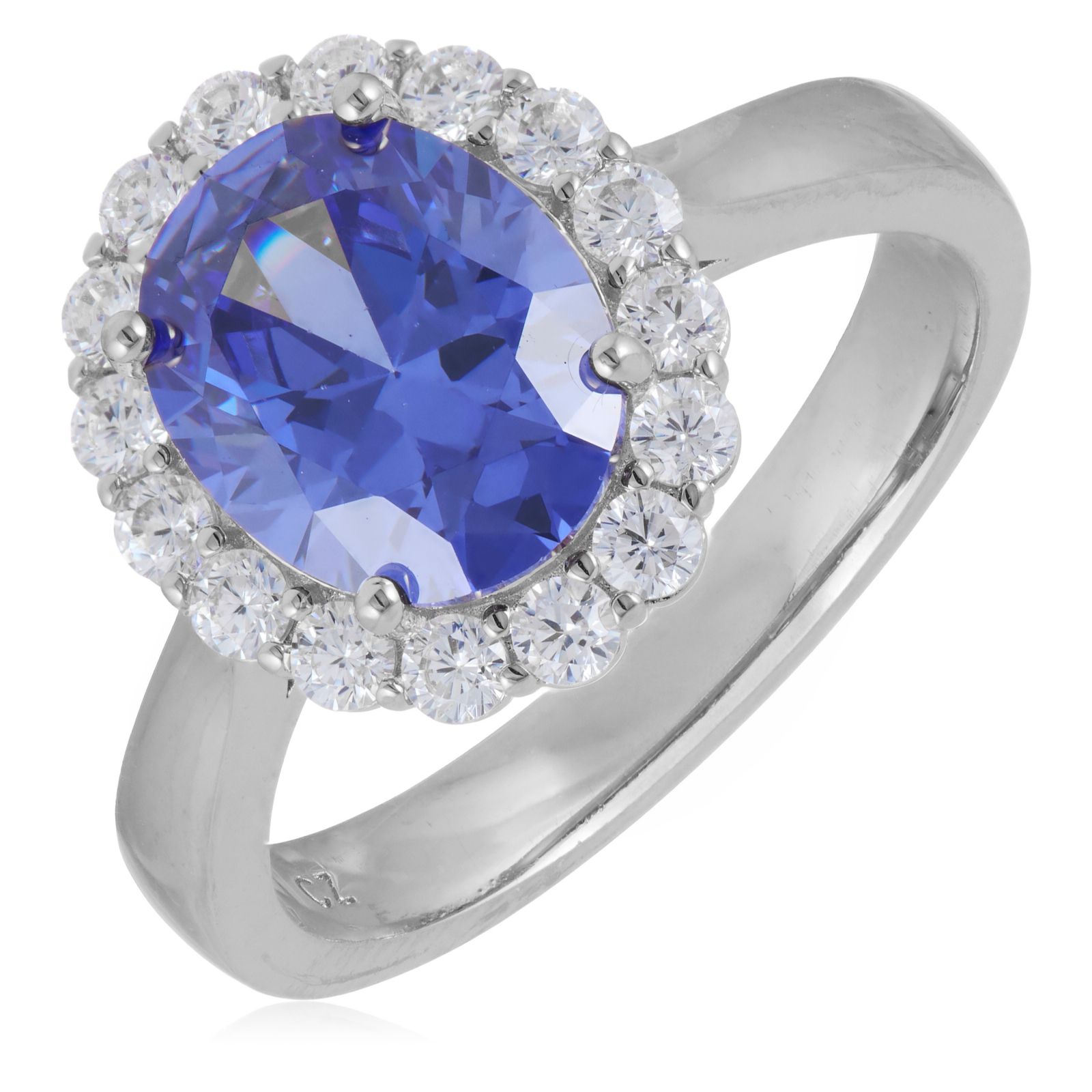Diamonique Edit 3.4ct tw Oval Cluster Ring