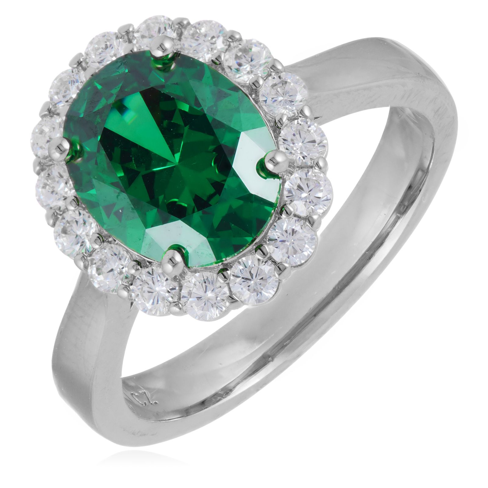 Diamonique Edit 3.4ct tw Oval Cluster Ring