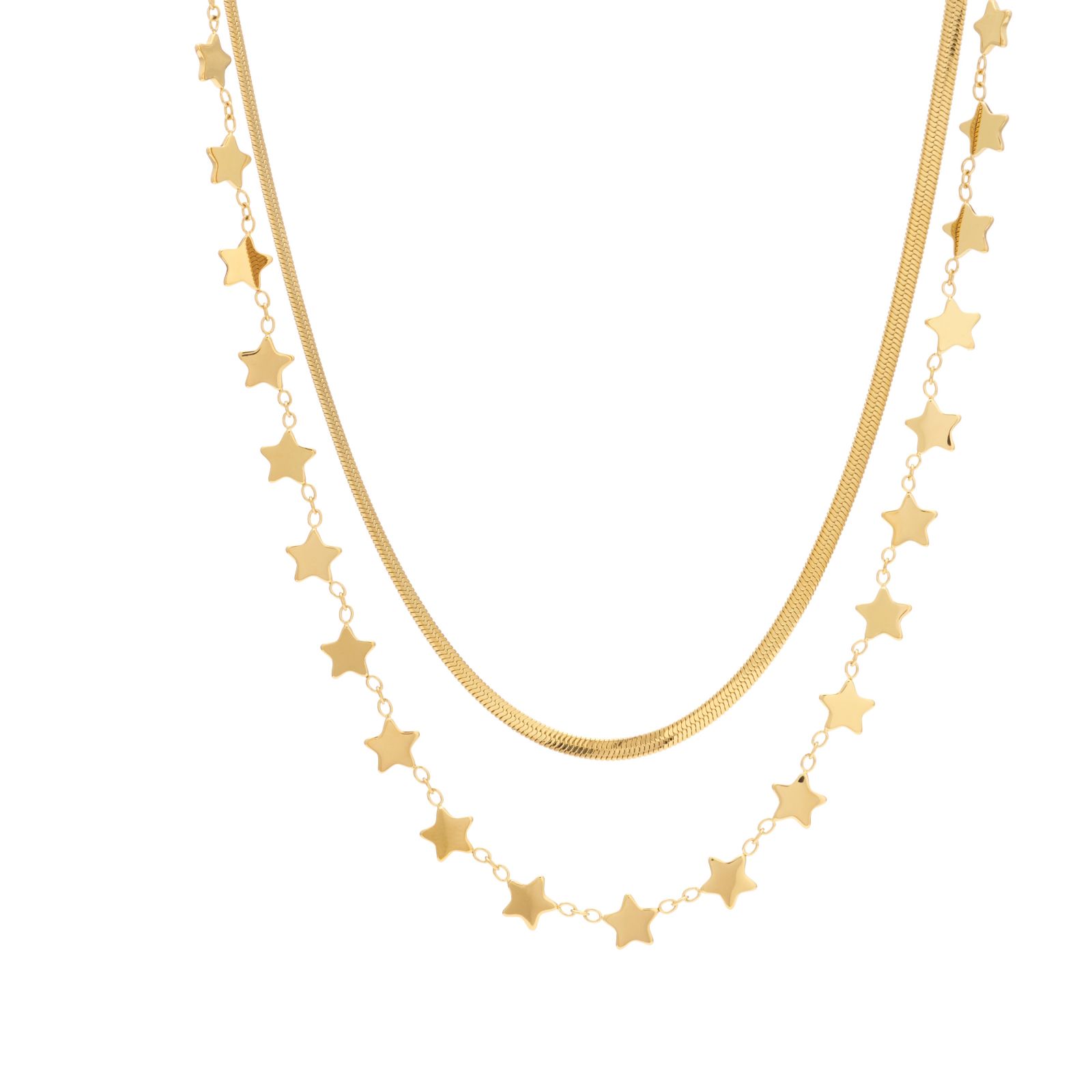 Steel by Diamonique Multi Chain Star Necklace Stainless Steel
