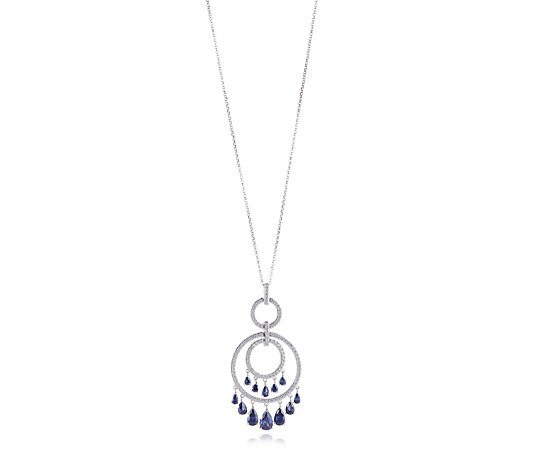 Michelle Mone for Diamonique 6.3ct tw Pear Cut Droplet Circles Necklace