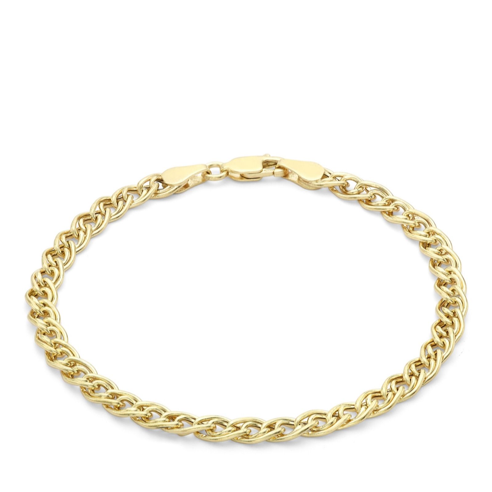 GOLD 9ct Yellow Double Link Bracelet 18cm 2.85g - QVC UK