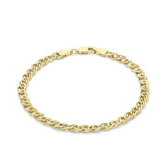 GOLD 9ct Yellow Double Link Bracelet 18cm 2.85g