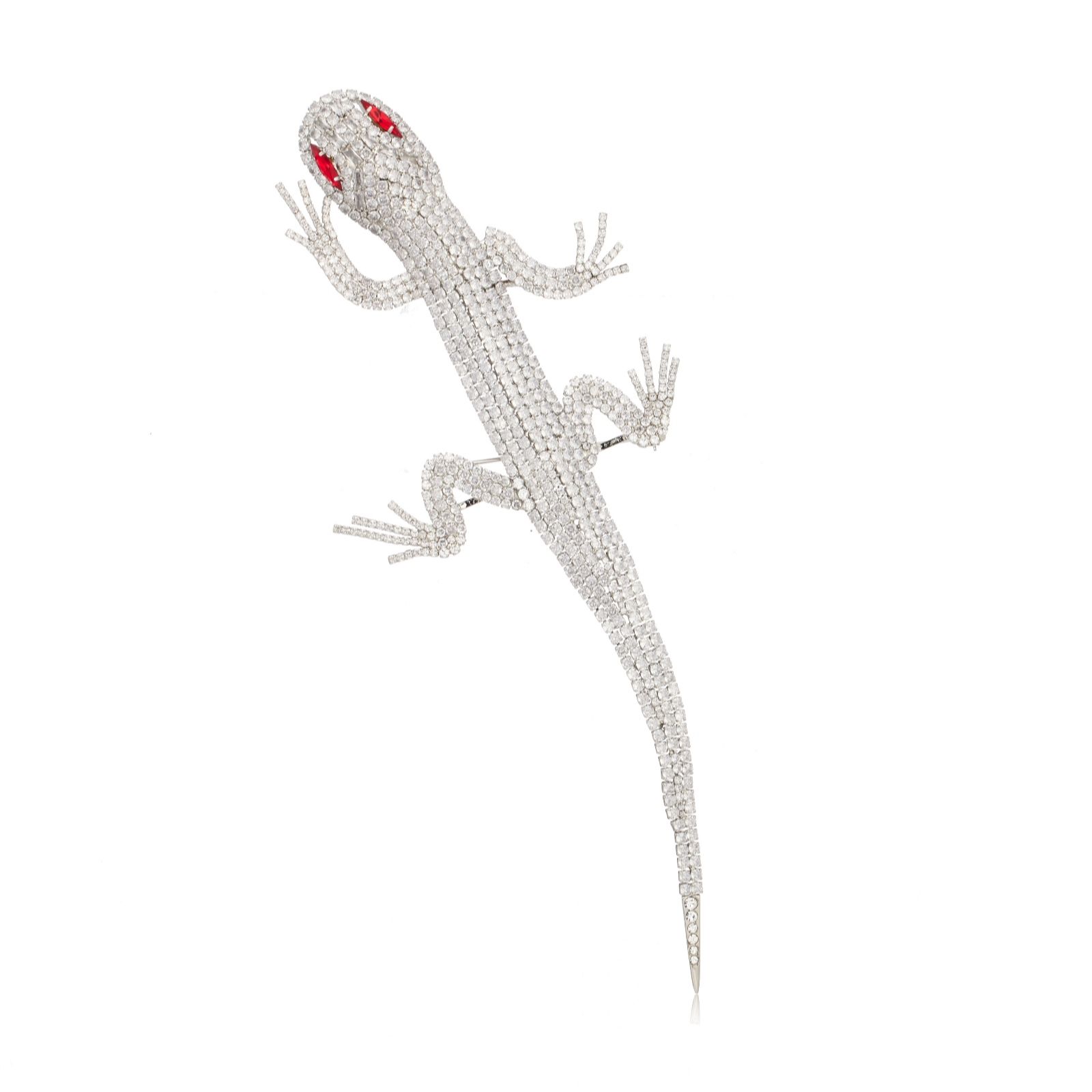 Butler & Wilson Articulated Crystal Lizard Brooch