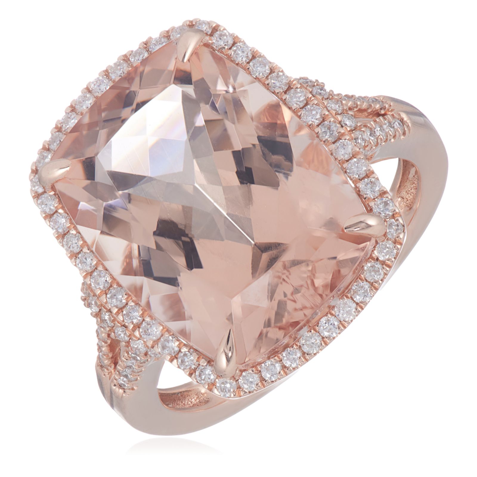 Oisha Made to Order 10ct Morganite & 0.3ct Diamond Ring 14ct Gold