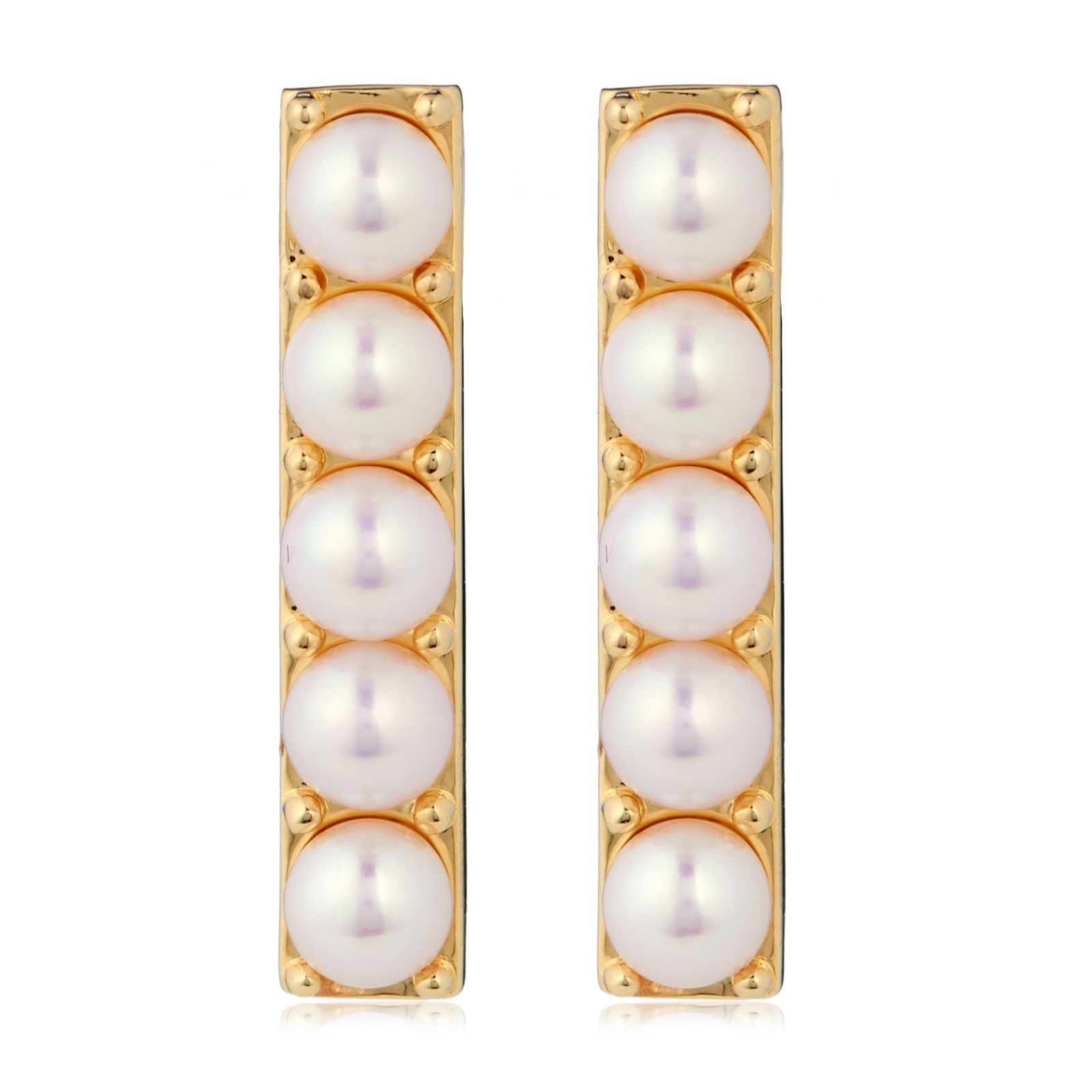 Lara Pearl 3-4mm Baby Ming Pearl Bar Earrings