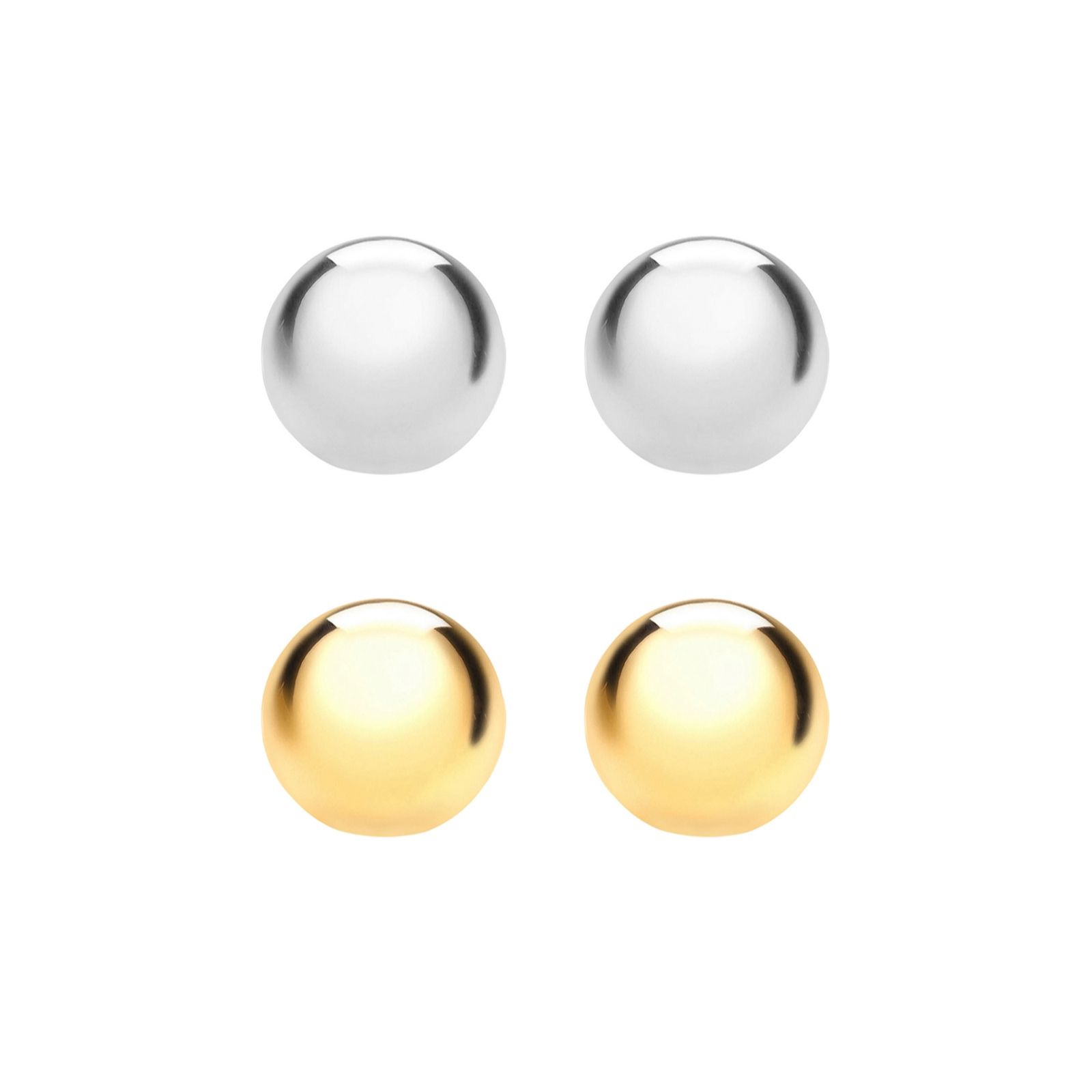 Faith & Brown Italian Crafted 8mm Ball Stud Earring Set Sterling Silver