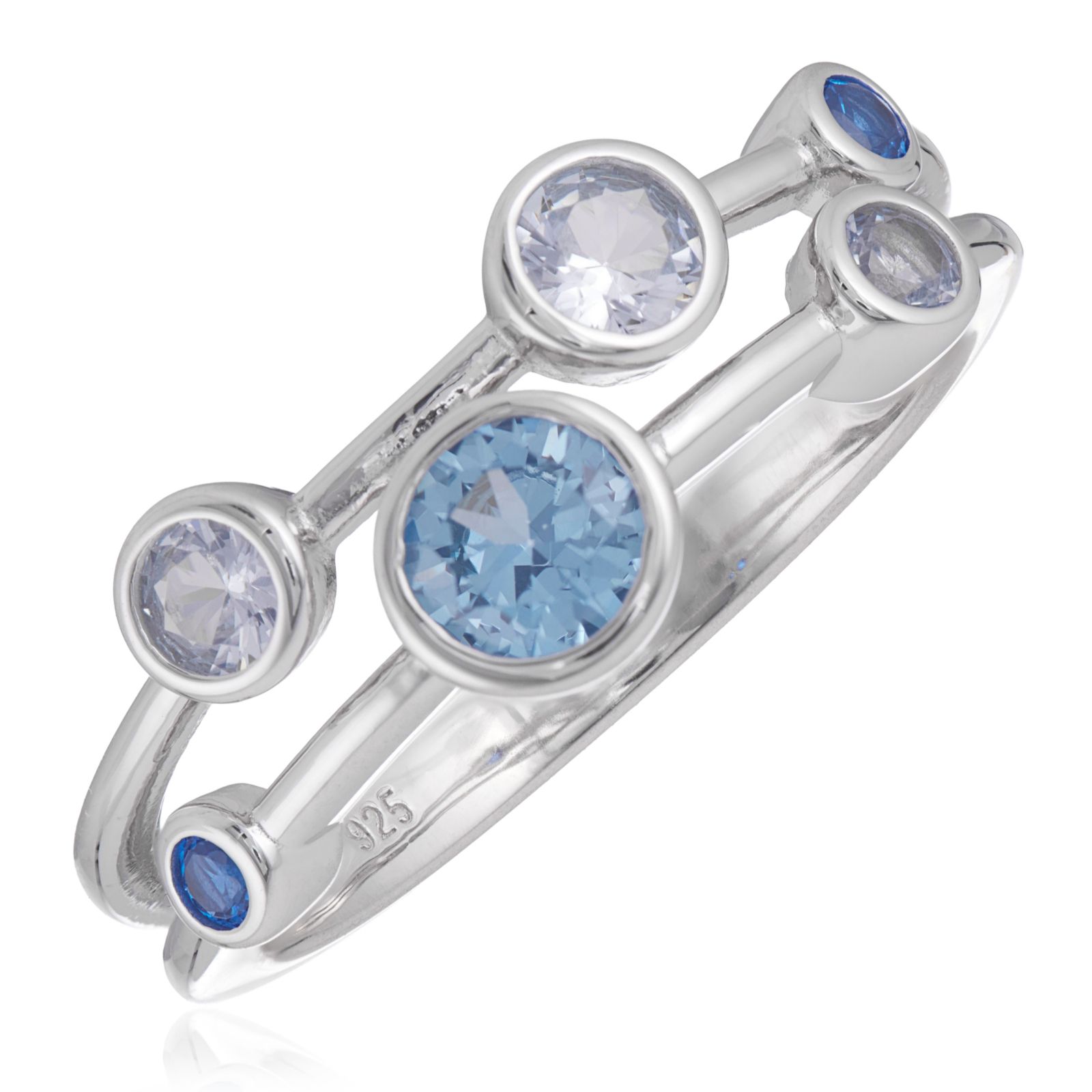 Diamonique 0.8ct Bubble Ring Sterling Silver