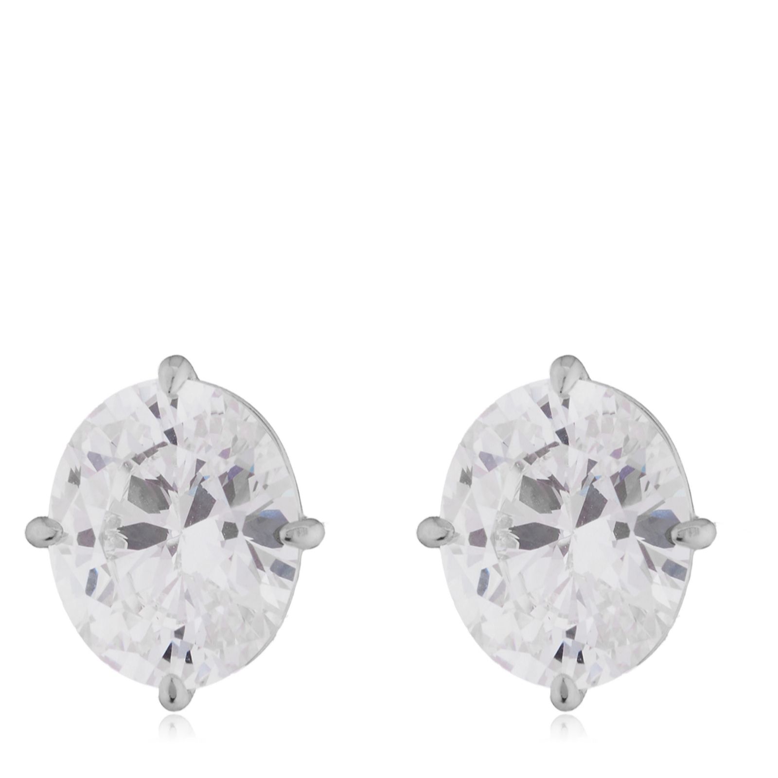 Diamonique 8ct tw Compass Set Oval Stud Earrings