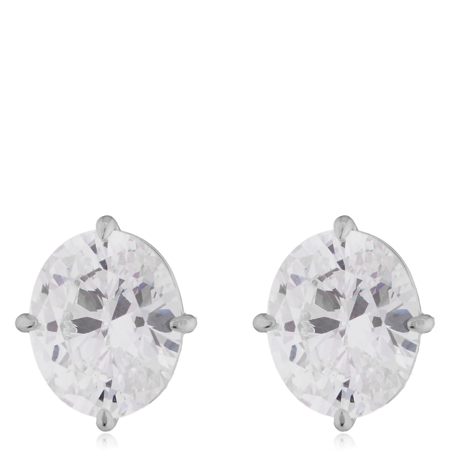 Diamonique 8ct tw Compass Set Oval Stud Earrings