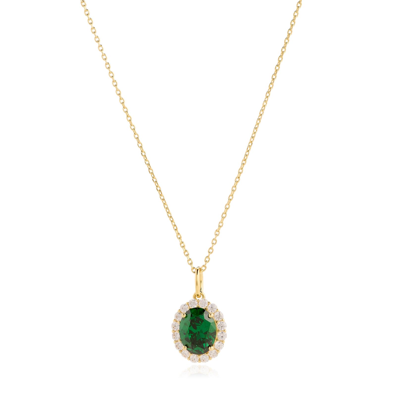 Diamonique Edit 3.5ct tw Oval Cluster Pendant & Chain