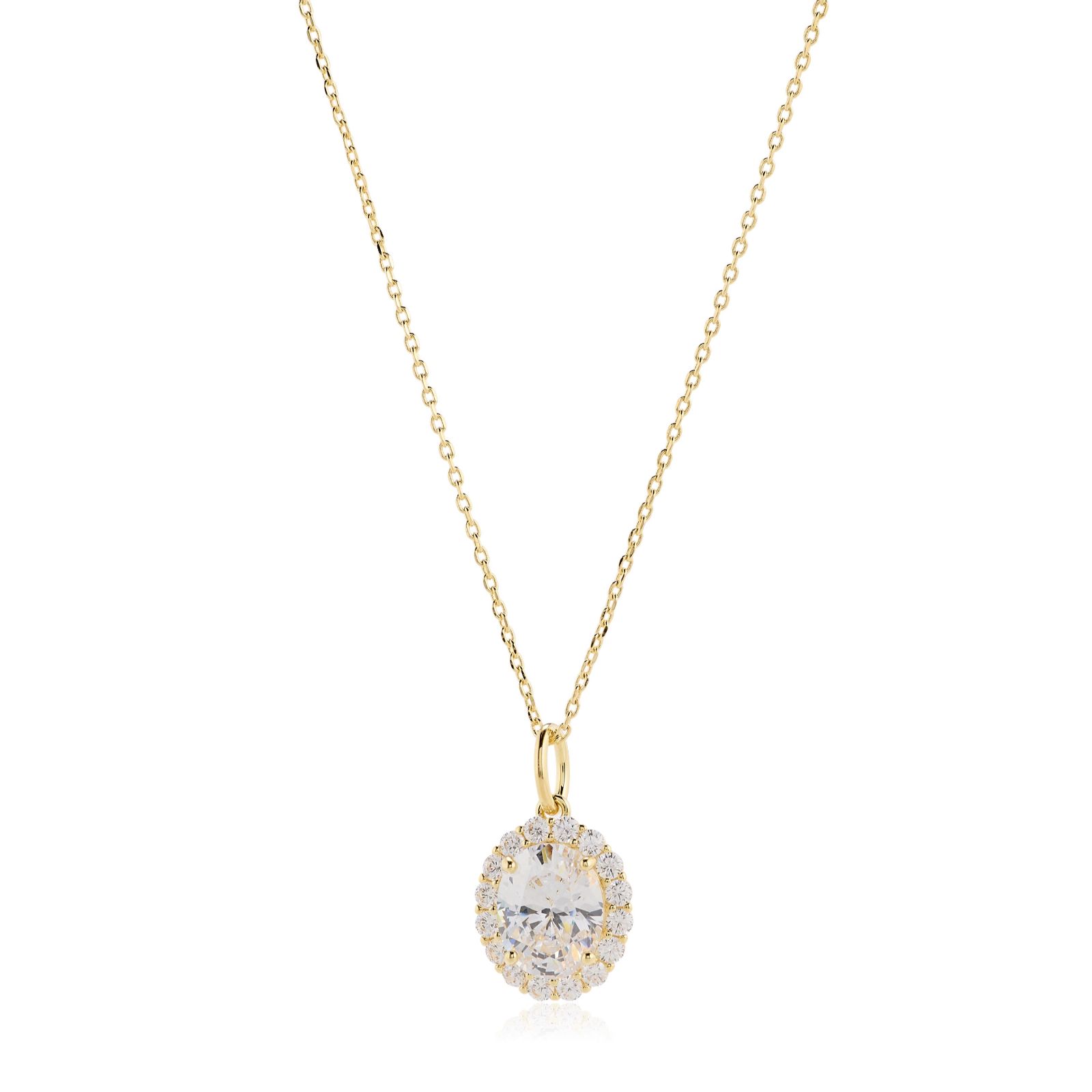 Diamonique Edit 3.5ct tw Oval Cluster Pendant & Chain
