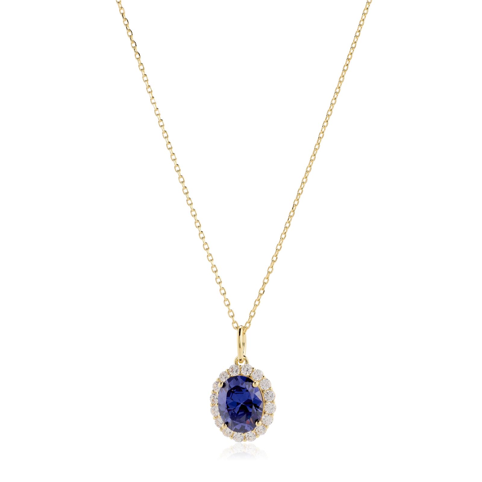 Diamonique Edit 3.5ct tw Oval Cluster Pendant & Chain