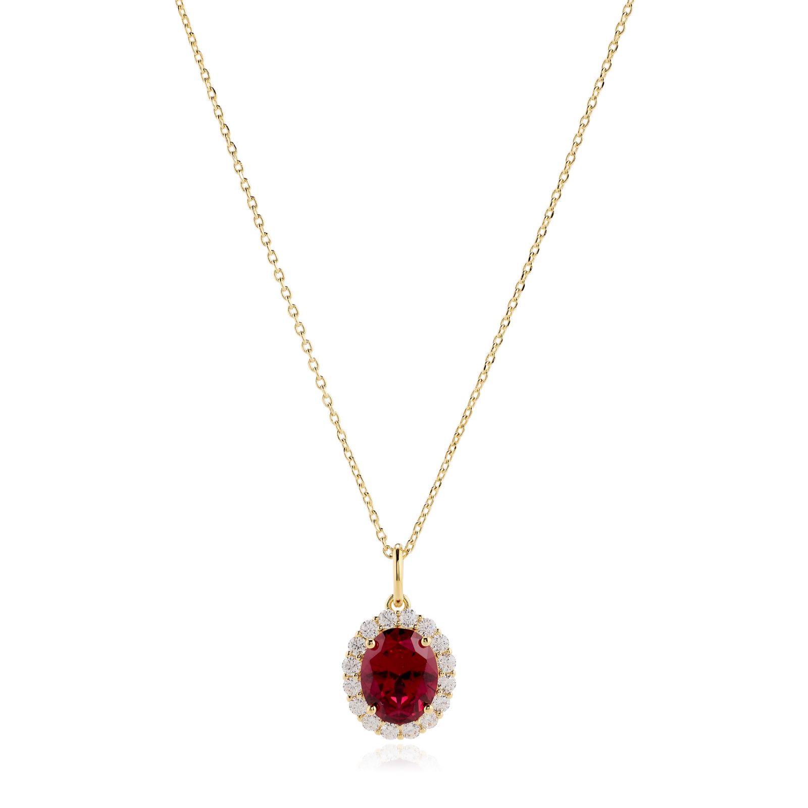 Diamonique Edit 3.5ct tw Oval Cluster Pendant & Chain