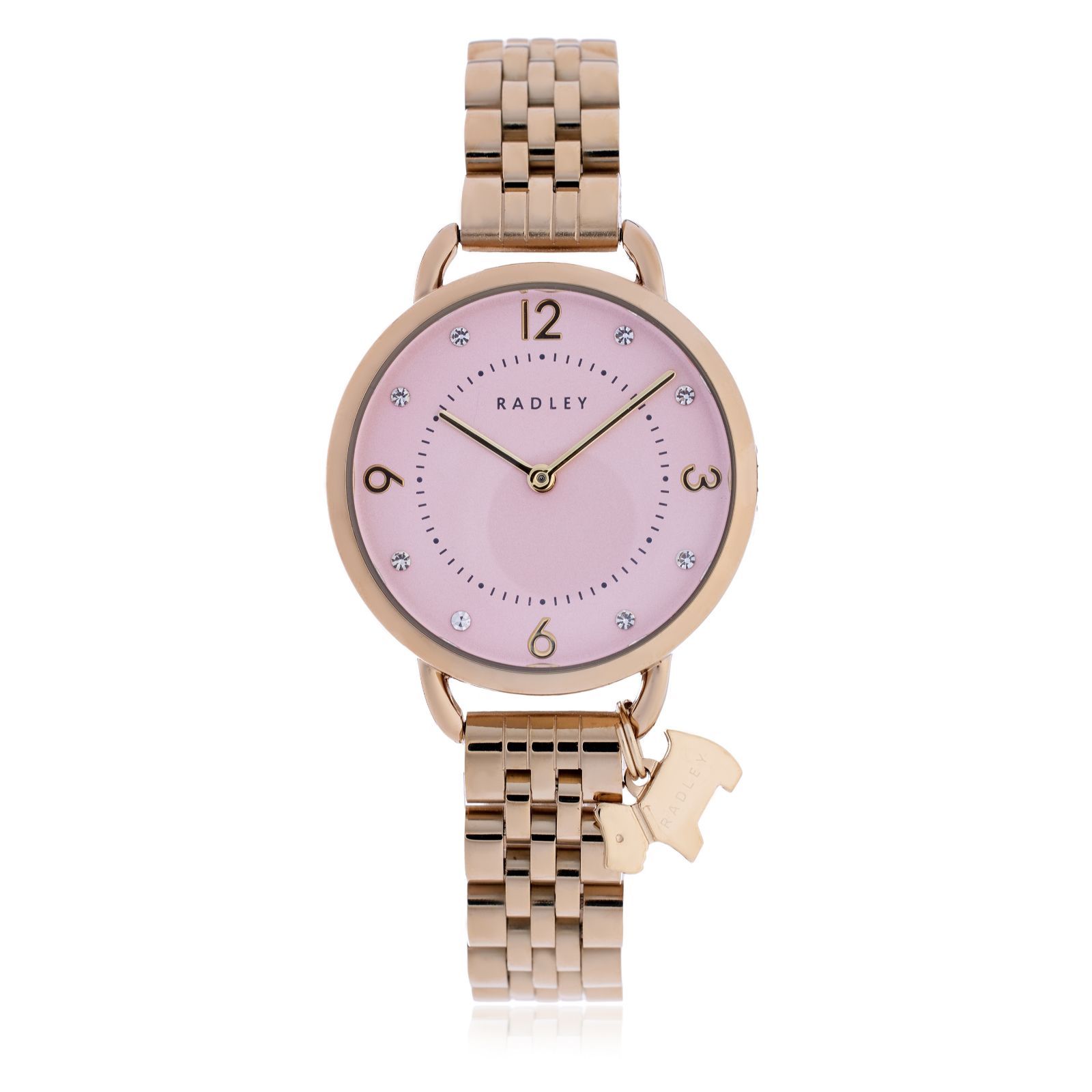 Radley London 32mm Case Bracelet Watch with Hanging Dog Charm