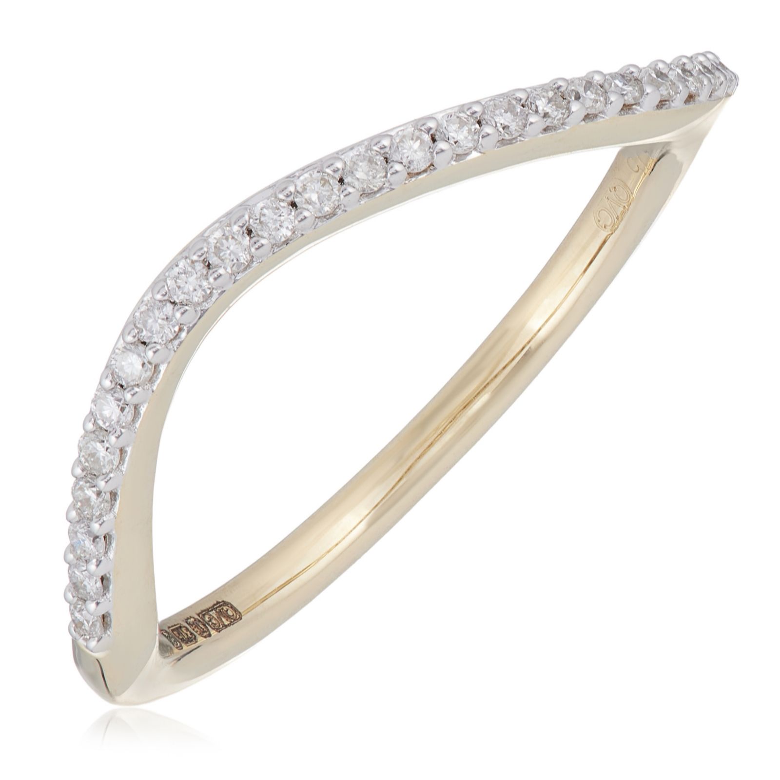  0.12ct Diamond Wave Ring 9ct Gold