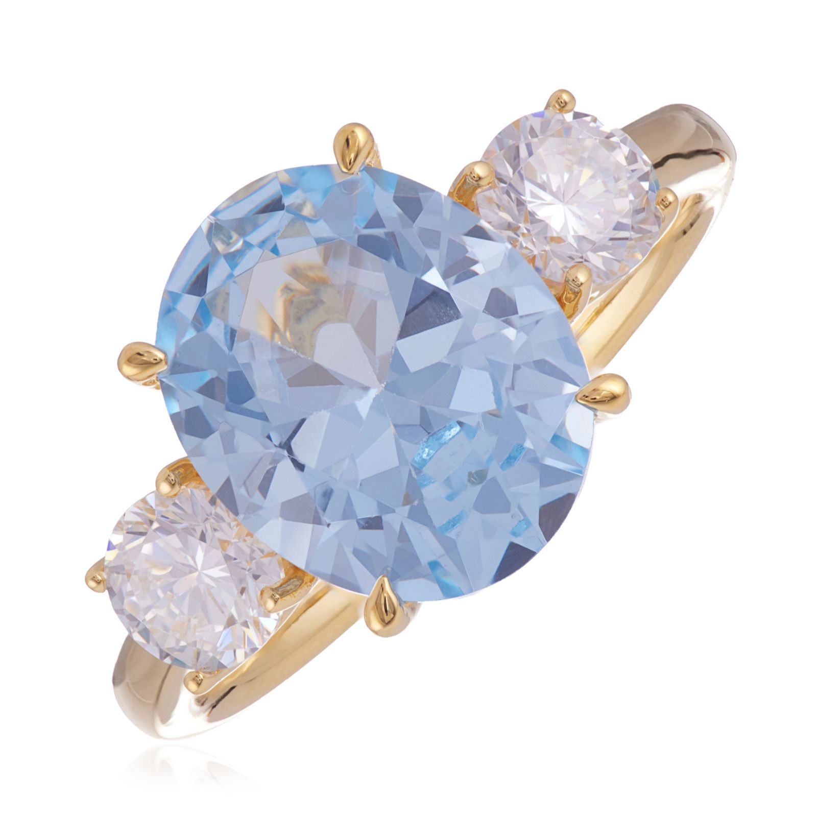 Diamonique 4.7ct tw Graduated Trilogy Ring Sterling Silver