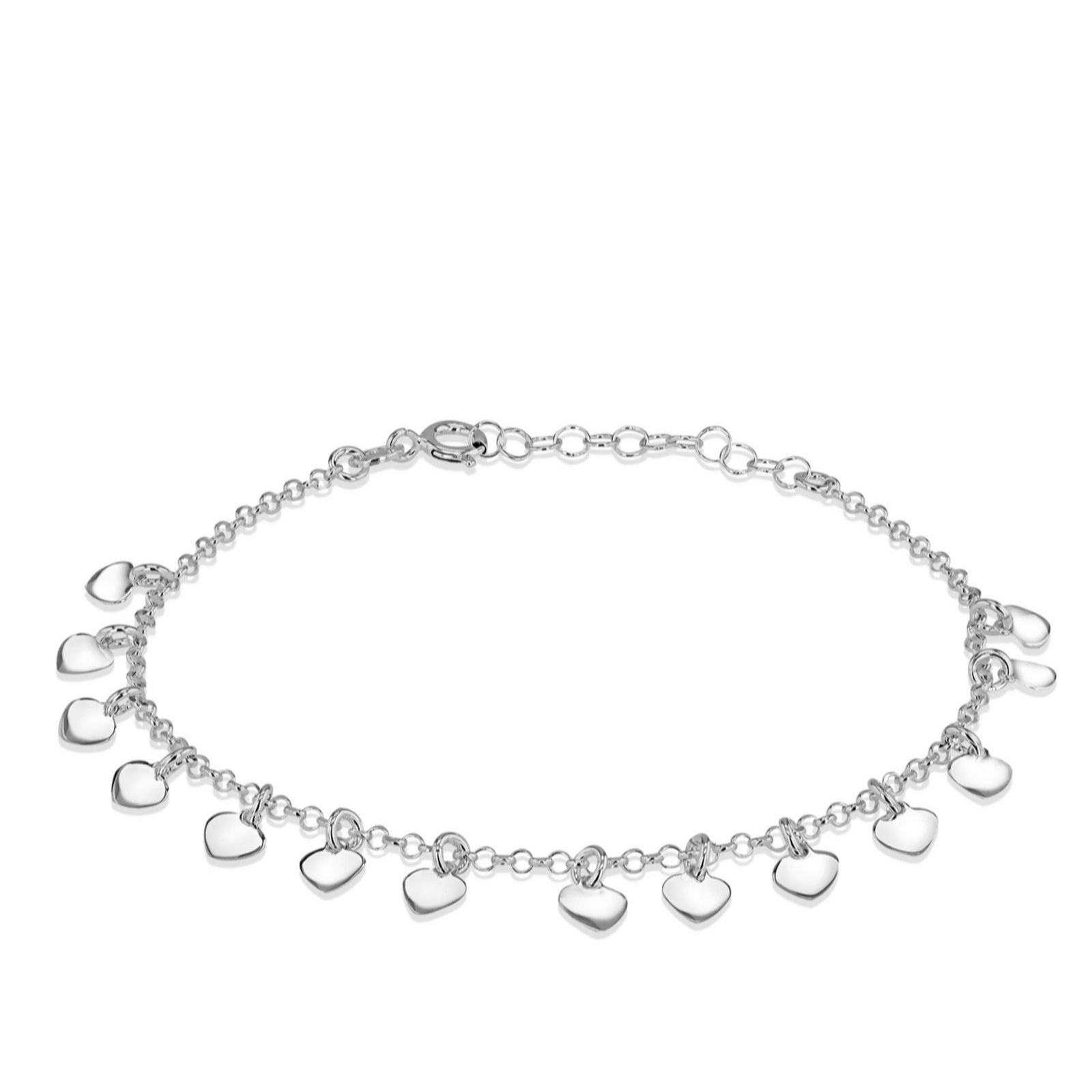 Faith and Brown Italian Crafted Charm Bracelet Sterling Silver