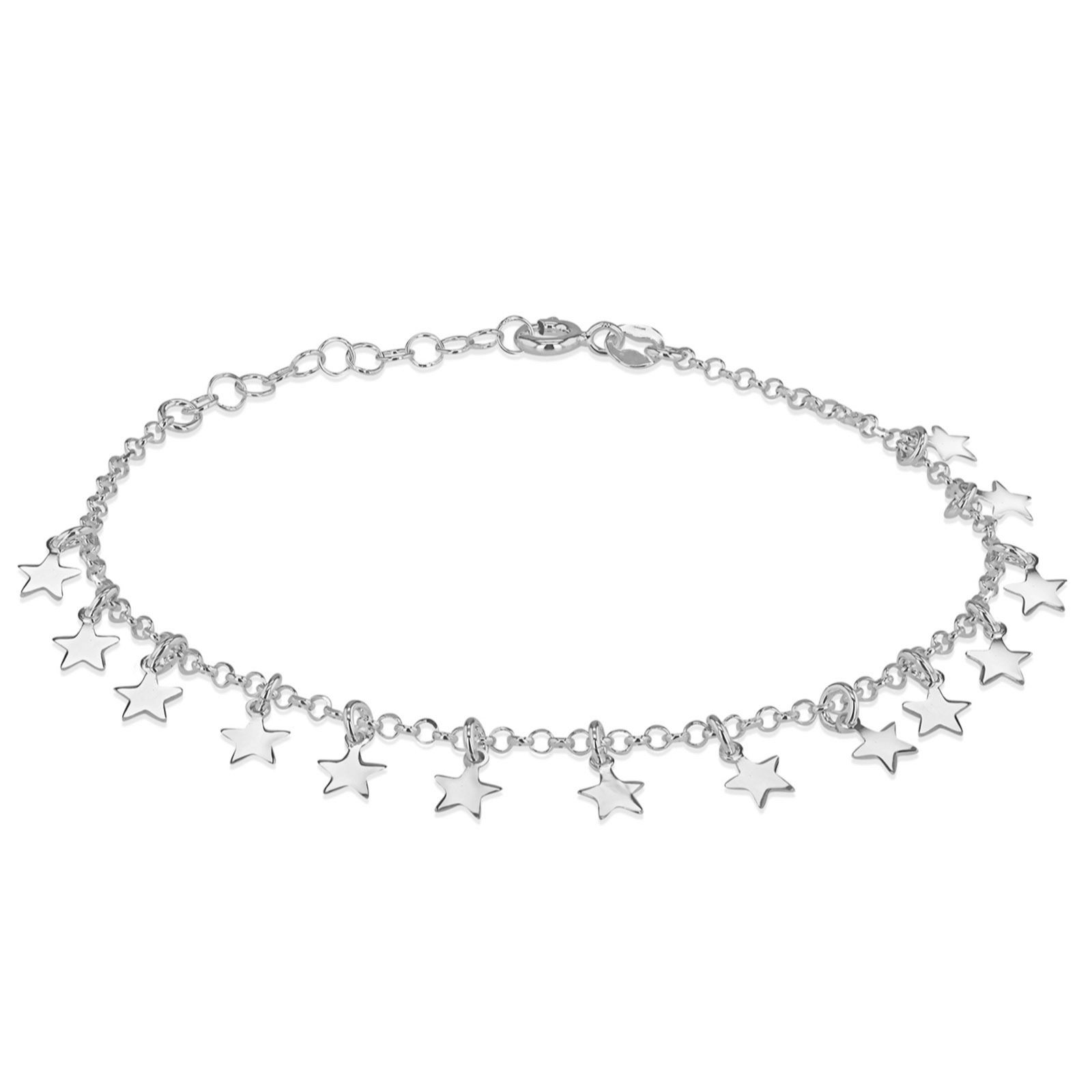 Faith and Brown Italian Crafted Charm Bracelet Sterling Silver