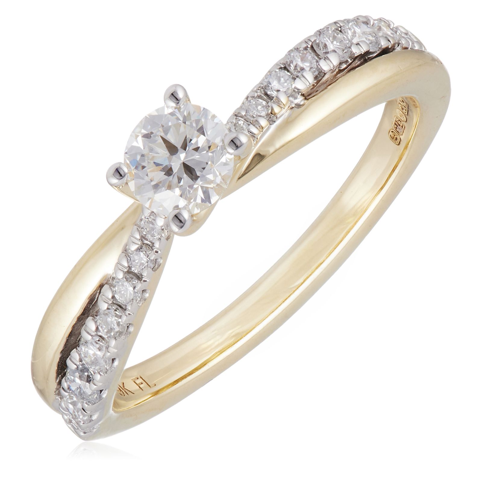 Firelight 0.50ct Lab Grown Diamond Twist Ring 9ct Gold