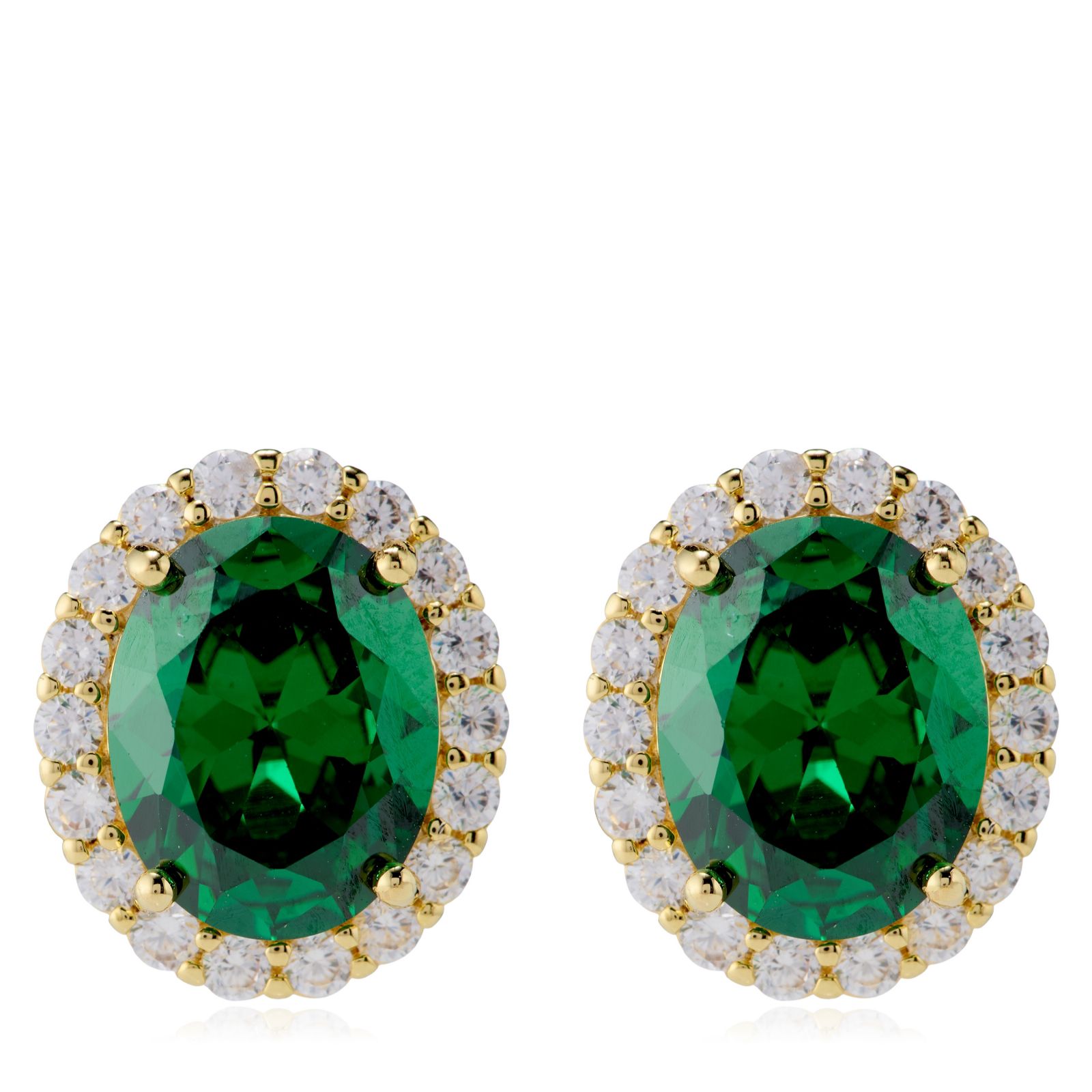 Diamonique Edit 4.4ct tw Oval Cluster Stud Earrings