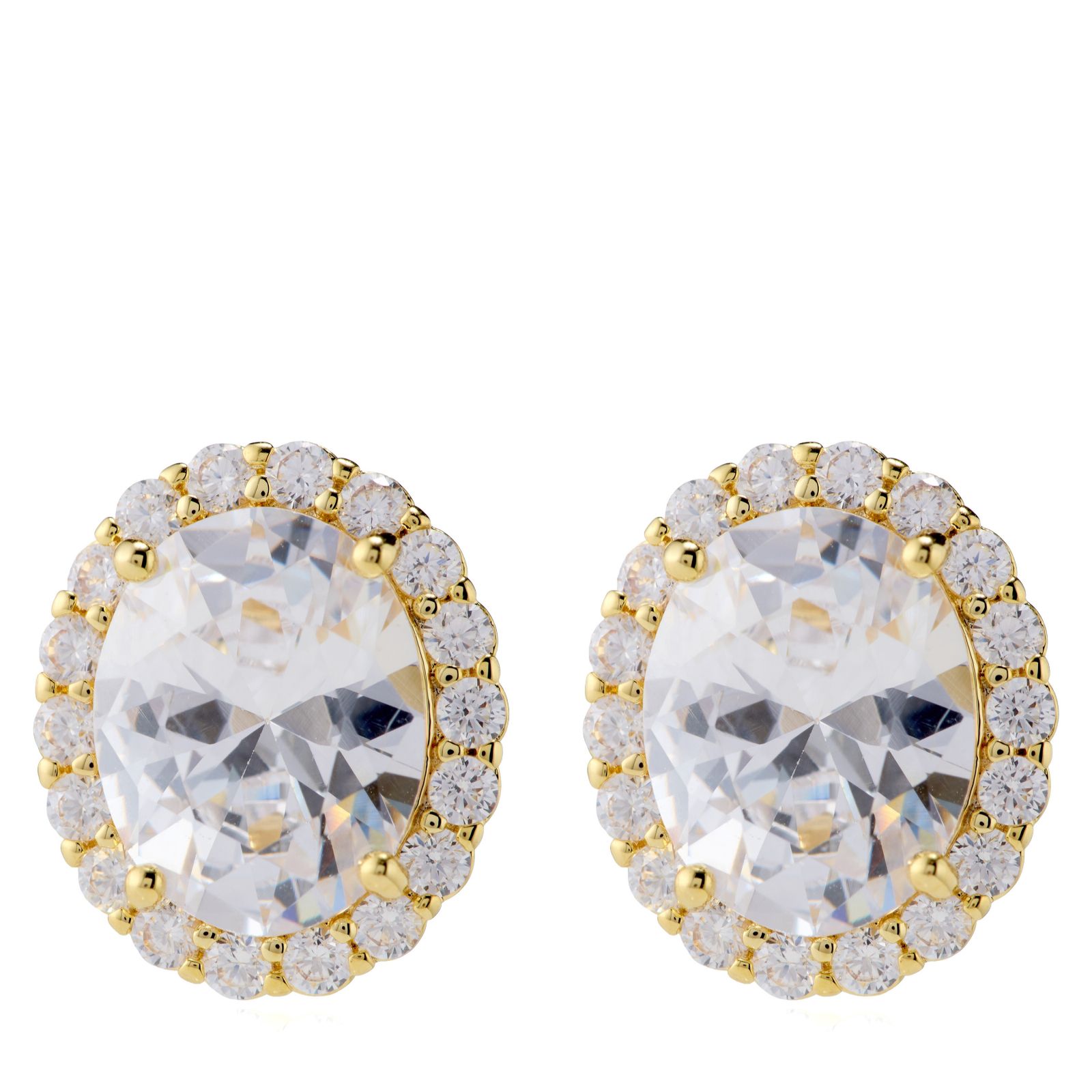 Diamonique Edit 4.4ct tw Oval Cluster Stud Earrings