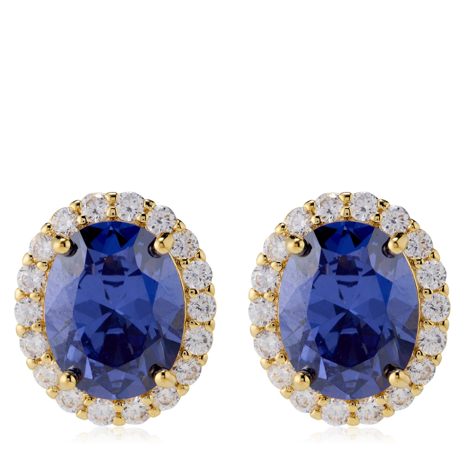 Diamonique Edit 4.4ct tw Oval Cluster Stud Earrings