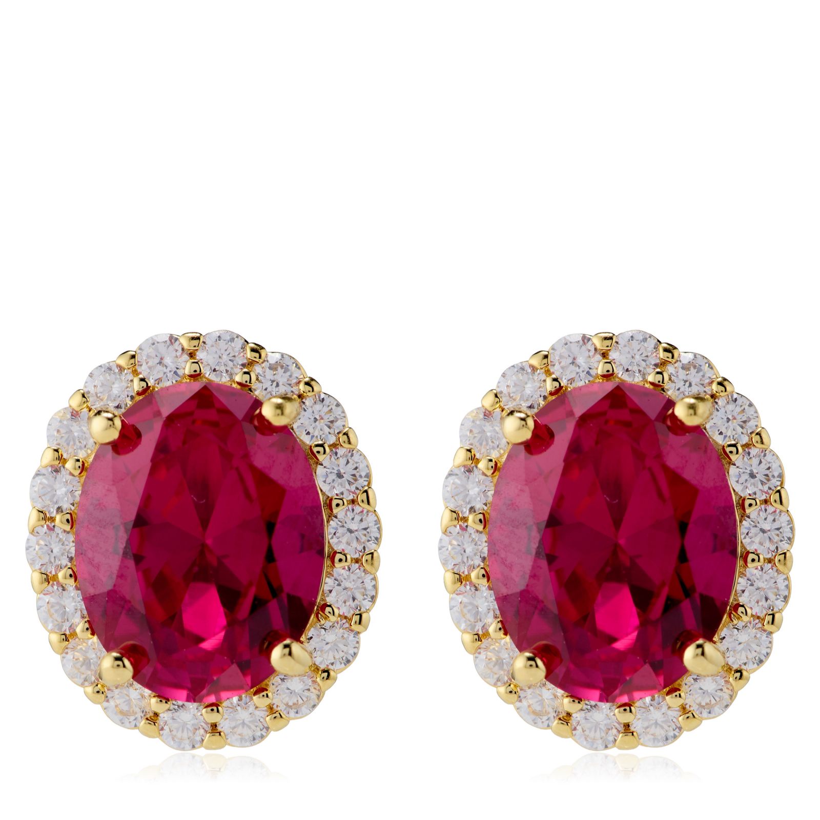 Diamonique Edit 4.4ct tw Oval Cluster Stud Earrings