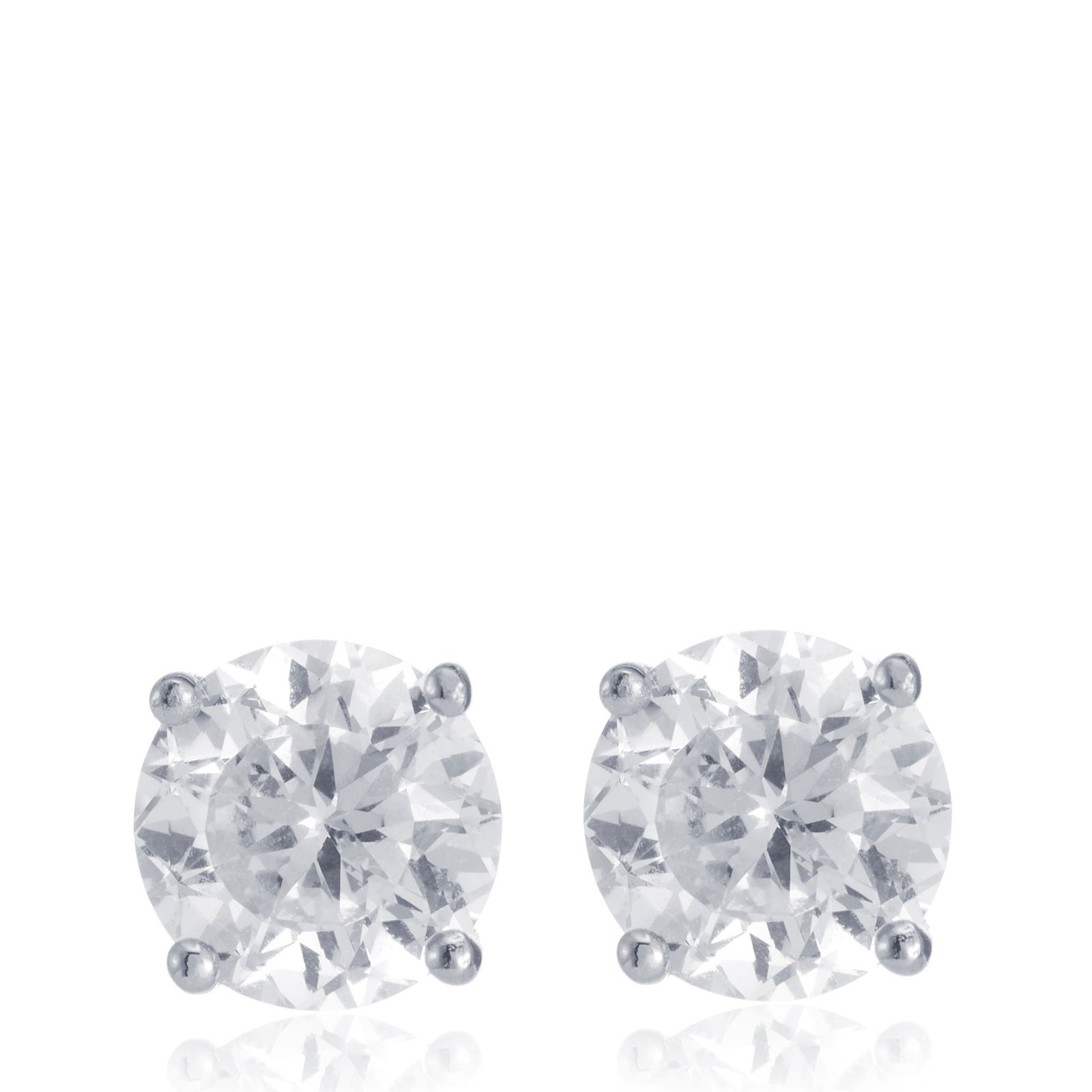 Diamonique 3ct tw 100 Facet Stud Earring In Gingerbread Bauble Sterling ...