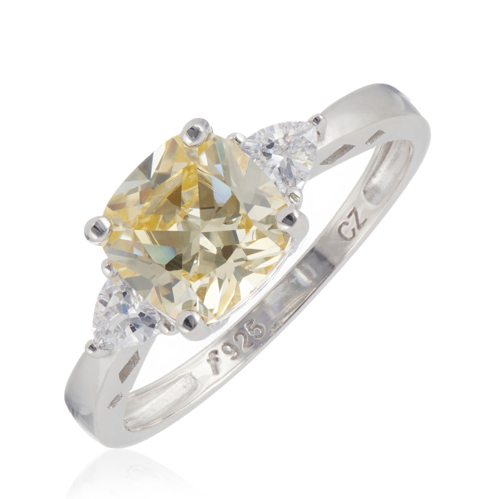Diamonique 2.8ct tw Simulated Gemstone Cushion Cut Ring
