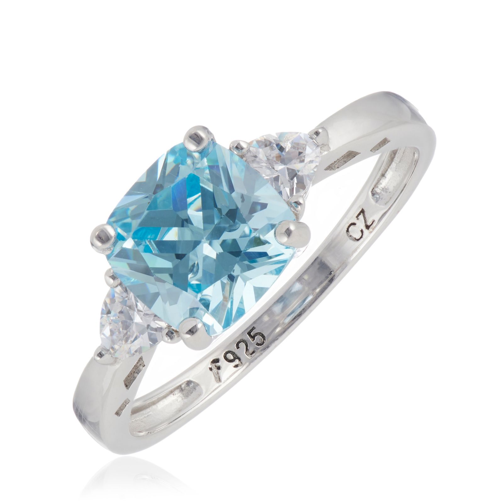 Diamonique 2.8ct tw Simulated Gemstone Cushion Cut Ring