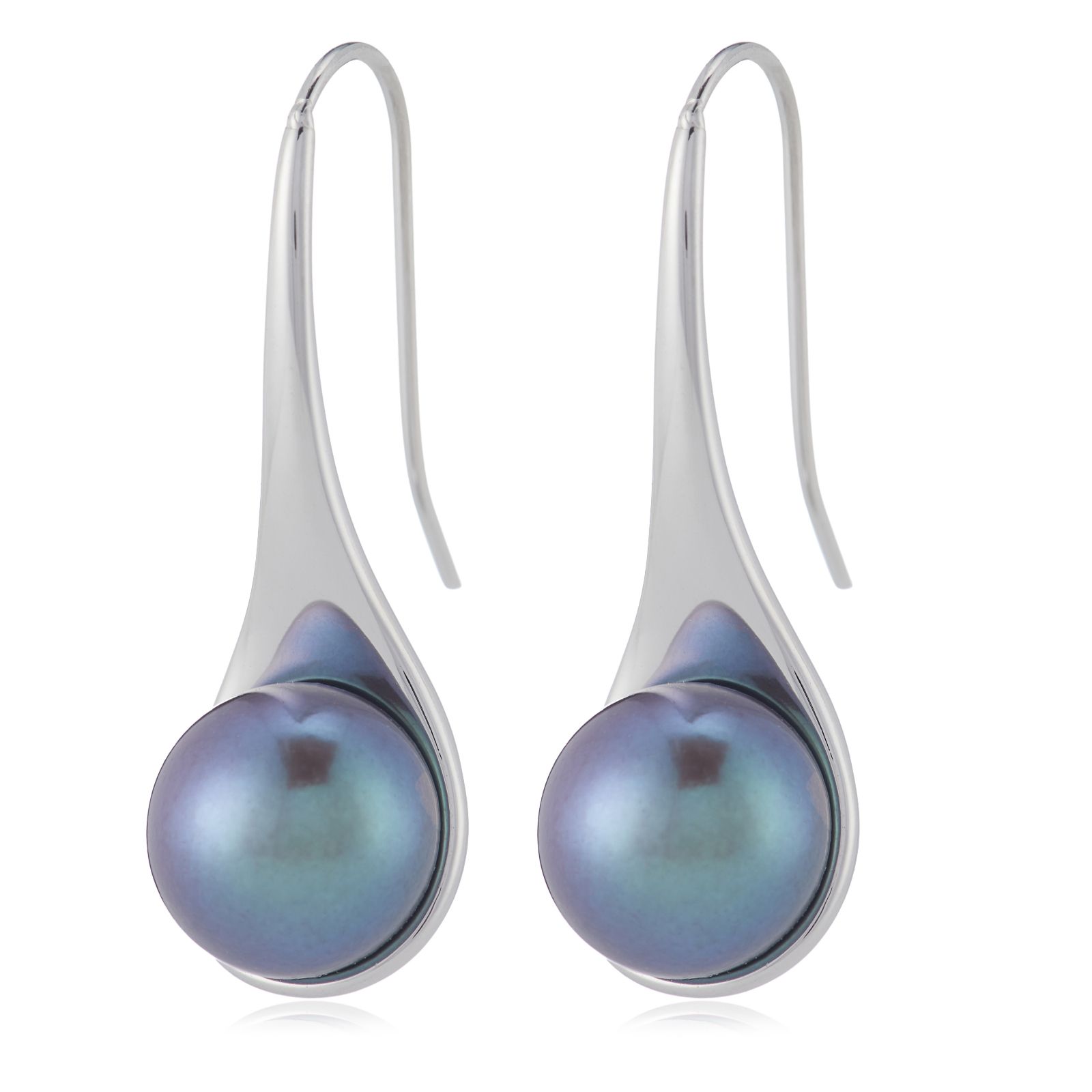 Lara Pearl 9mm Button Pearl Drop Earring Stainless Steel