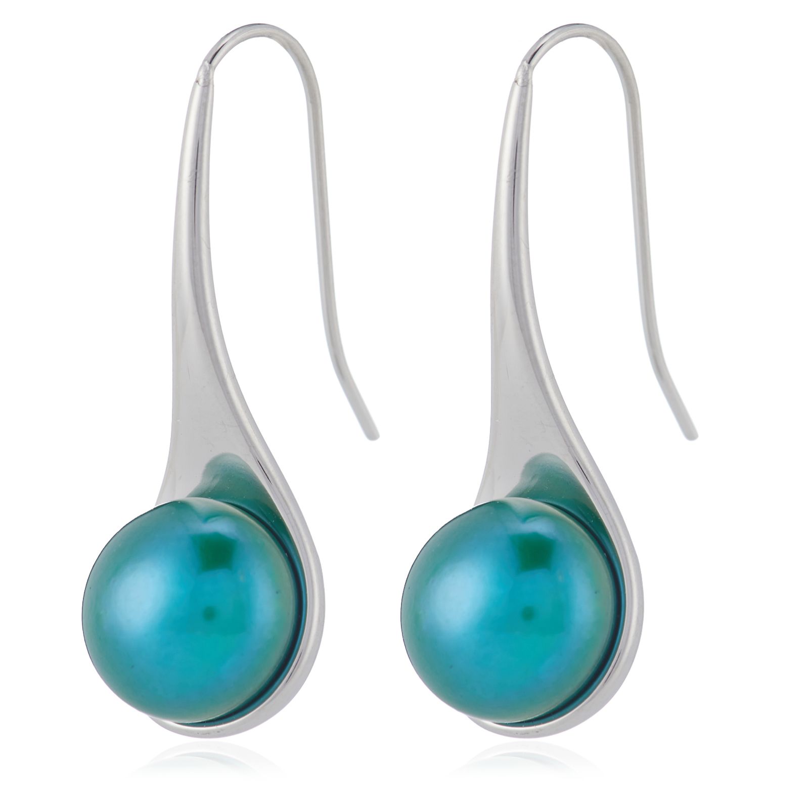 Lara Pearl 9mm Button Pearl Drop Earring Stainless Steel