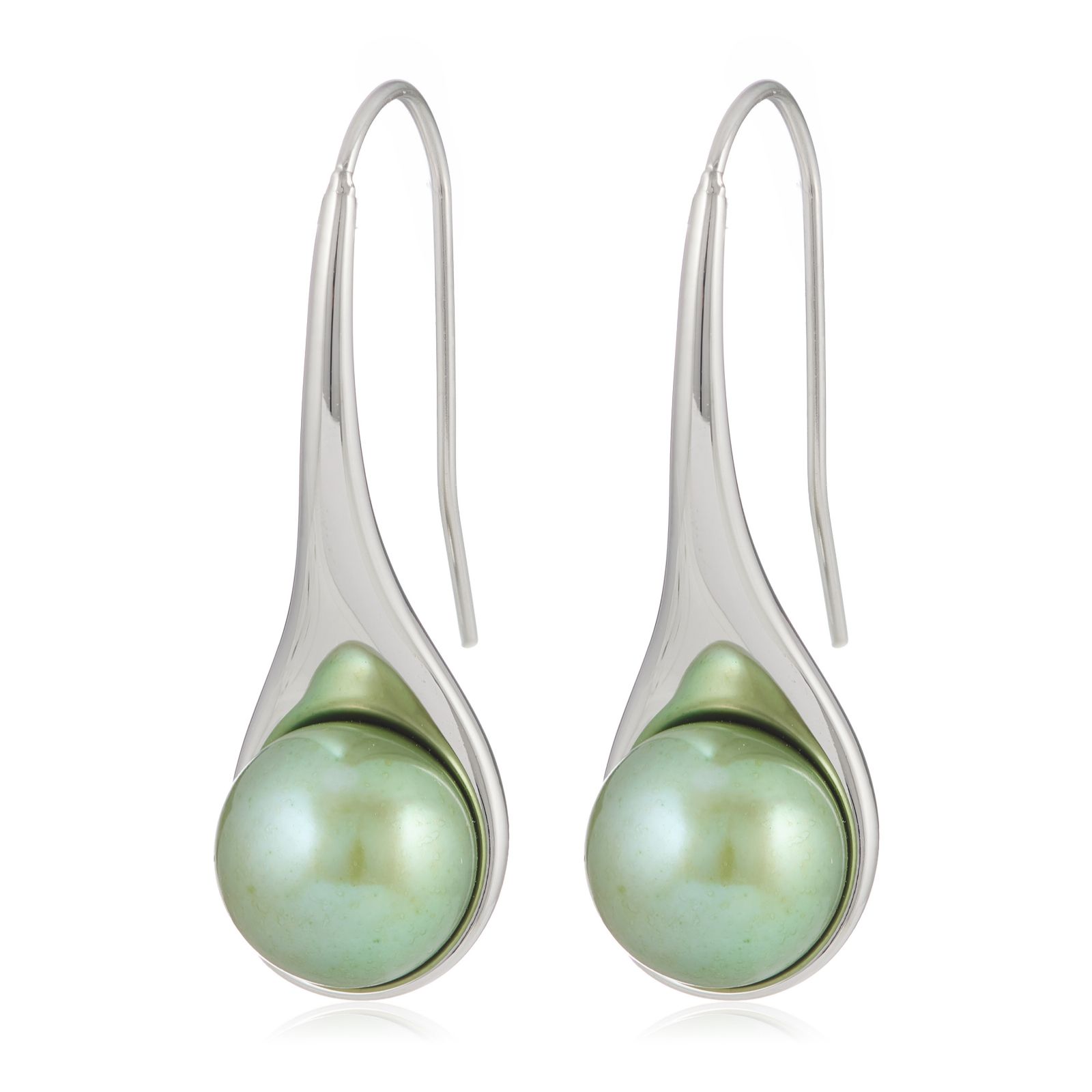 Lara Pearl 9mm Button Pearl Drop Earring Stainless Steel