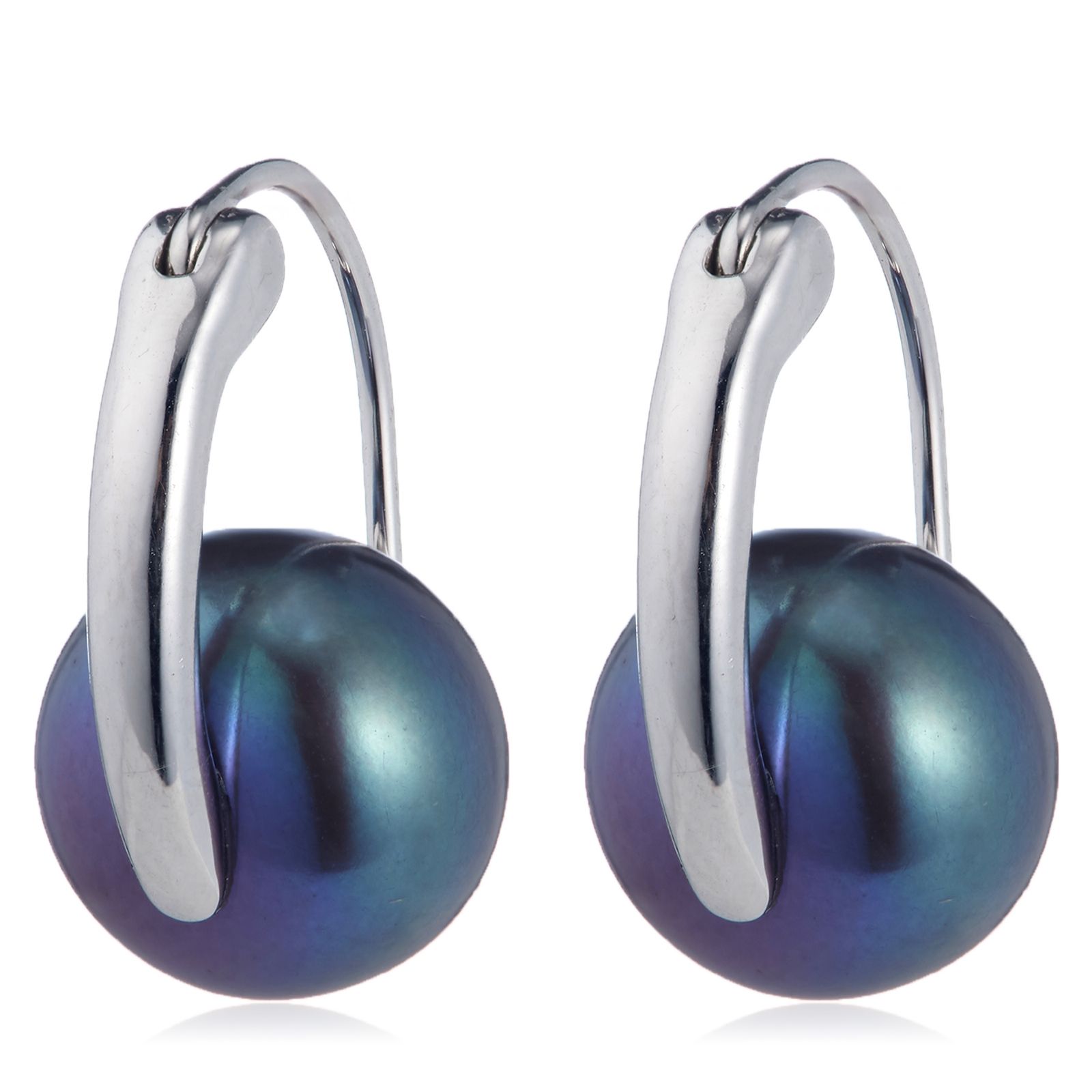 Lara Pearl 10-11mm Cultured Button Pearl Drop Earrings Sterling Silver
