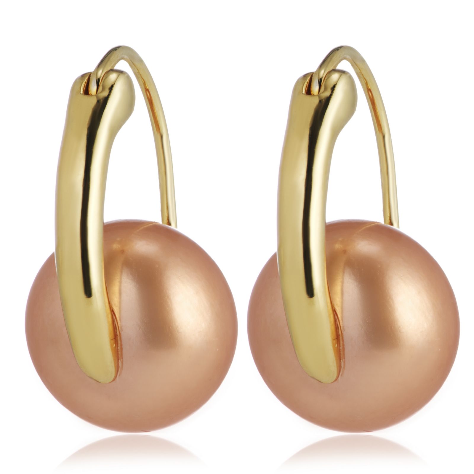 Lara Pearl 10-11mm Cultured Button Pearl Drop Earrings Sterling Silver
