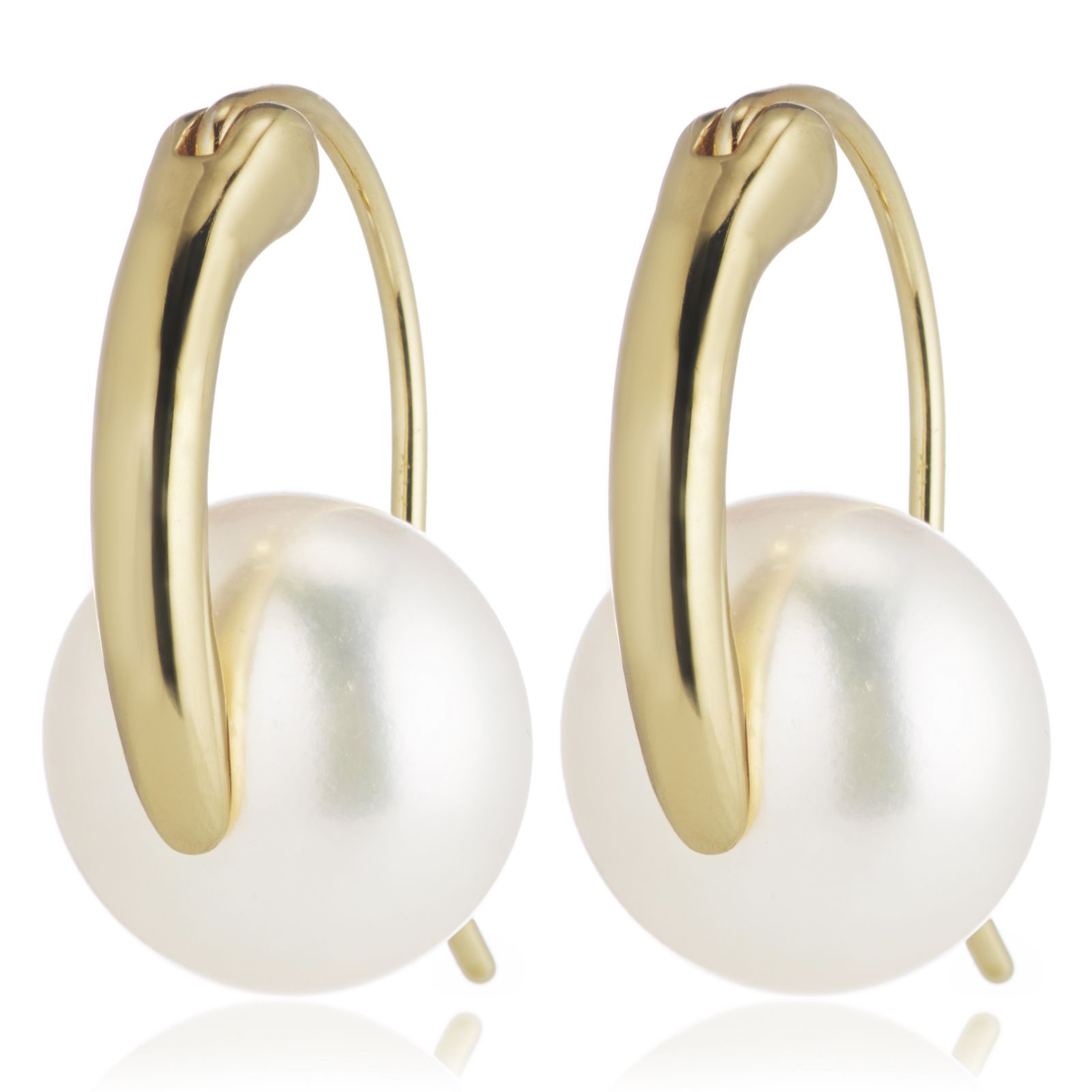 Lara Pearl 10-11mm Cultured Button Pearl Drop Earrings Sterling Silver