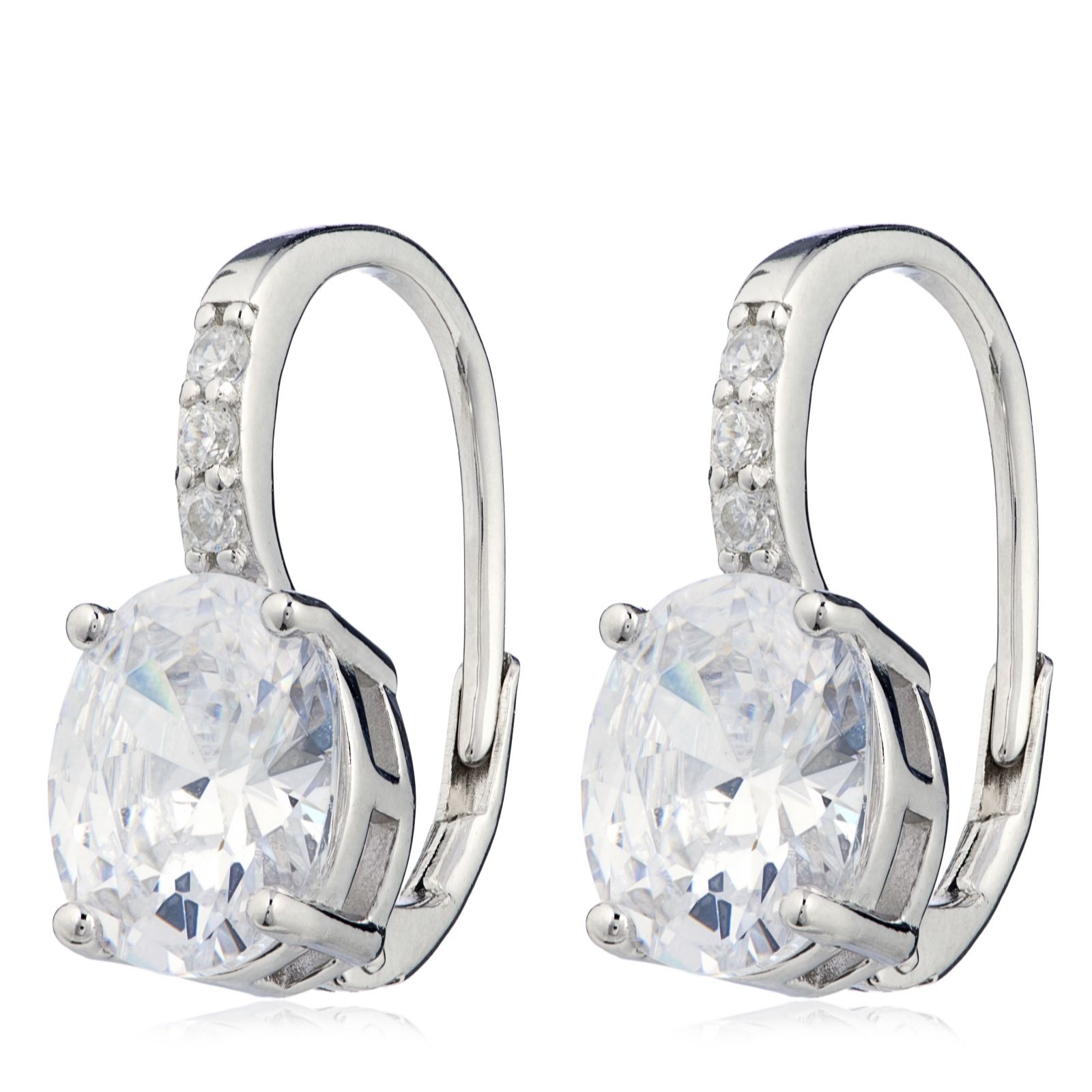 Diamonique 6ct tw Leverback Earings Sterling Silver
