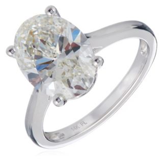 Fire Light 4ct Lab Grown Diamond Oval Solitaire Ring 14ct Gold