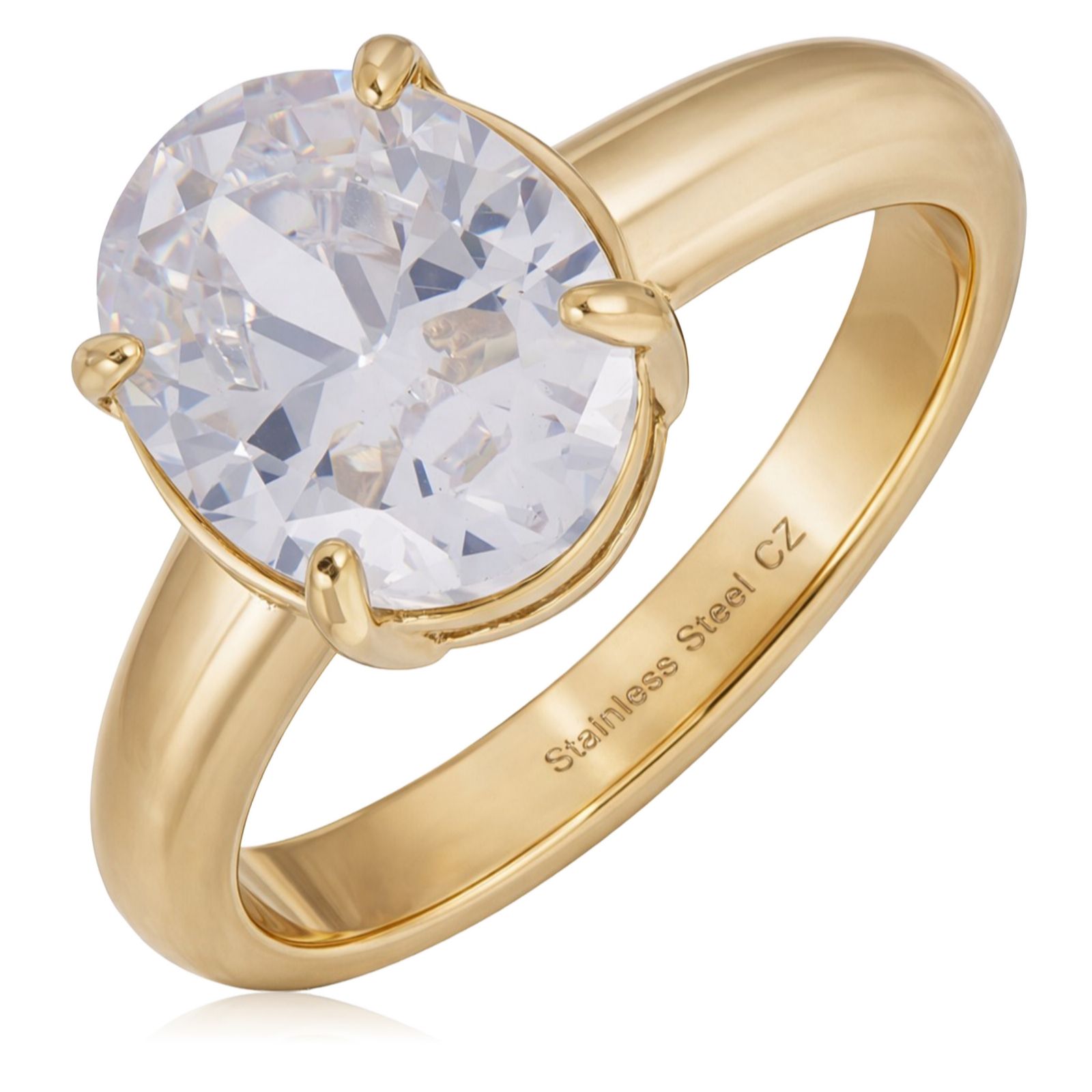 Steel by Diamonique Cigar Band Ring